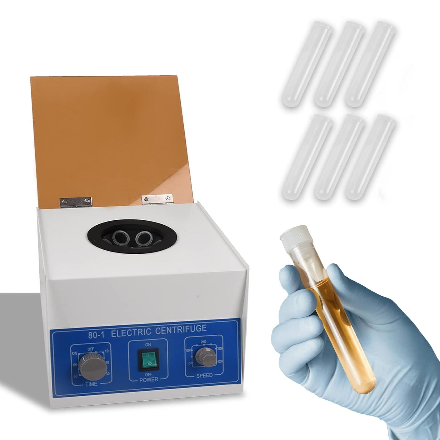Electric Lab Benchtop Centrifuge,Centrifuge Machine Benchtop with Timer and Speed Control for Laboratory Medical Practice