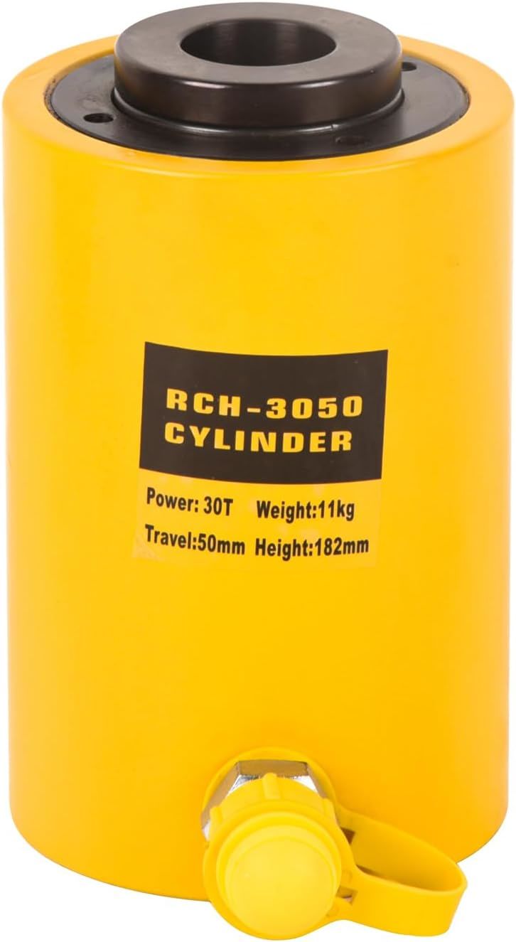 Hollow Single Acting Hydraulic Ram Cylinder Jack Lifting Cylinders Retract Automatically Quick Connector Power Jack