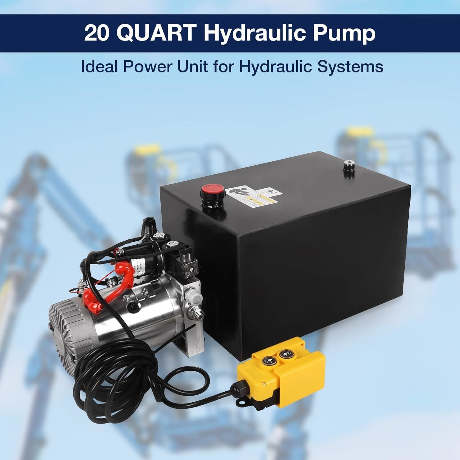Hydraulic Power Unit, Double Acting Dump Trailer Pump 12V DC Hydraulic Pump for Dump Trailer Car Lifting Platforms