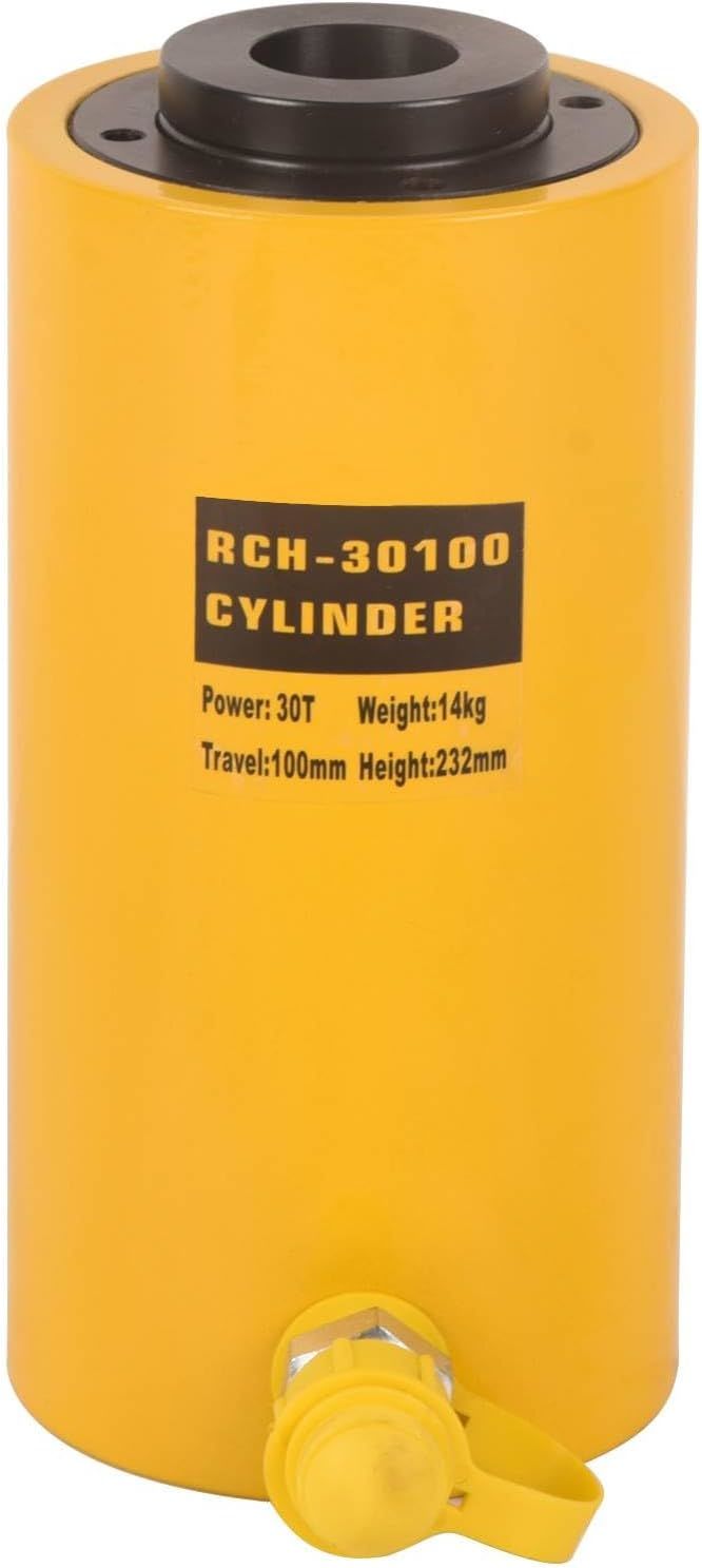 Hollow Single Acting Hydraulic Ram Cylinder Jack Lifting Cylinders Retract Automatically Quick Connector Power Jack