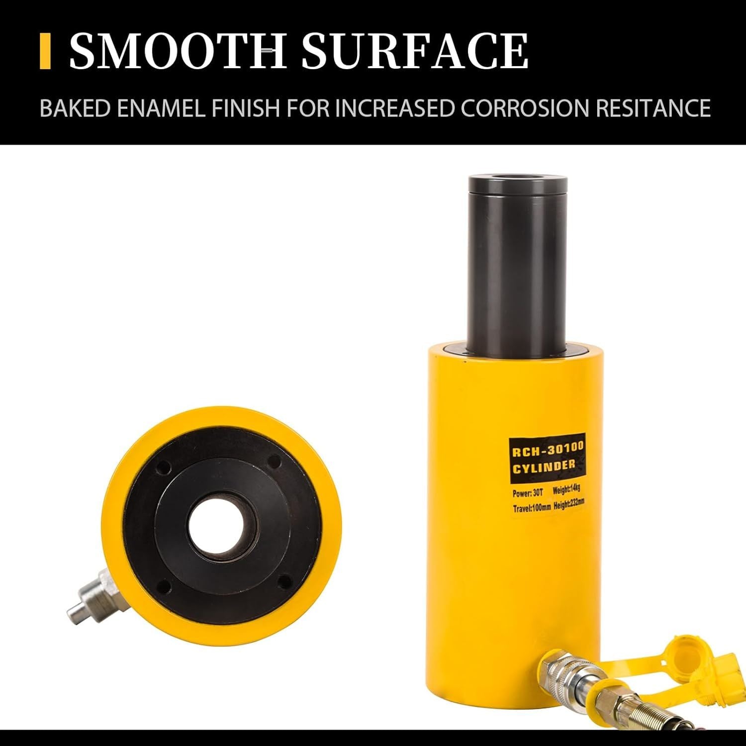 Hollow Single Acting Hydraulic Ram Cylinder Jack Lifting Cylinders Retract Automatically Quick Connector Power Jack