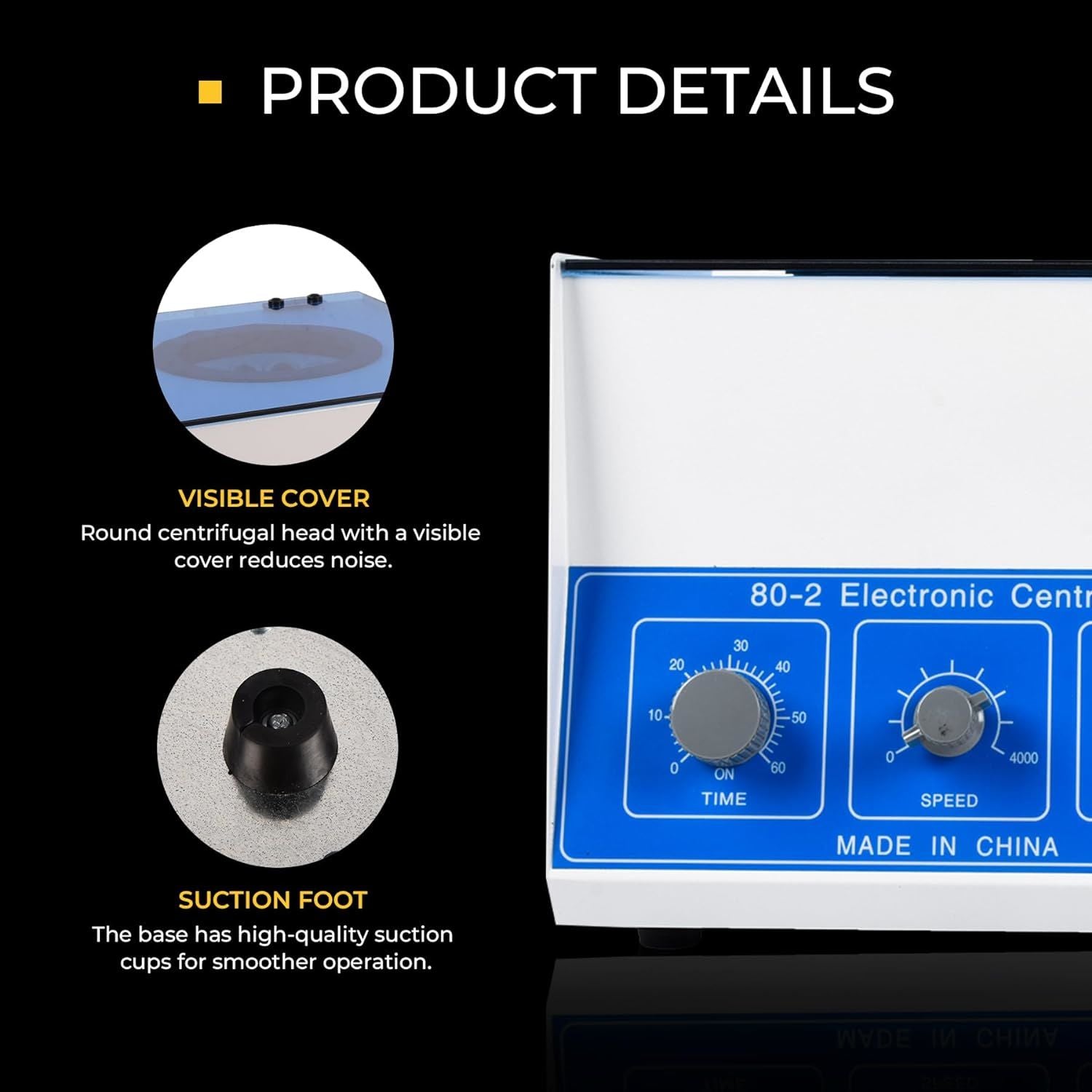 Electric Lab Benchtop Centrifuge,Centrifuge Machine Benchtop with Timer and Speed Control for Laboratory Medical Practice