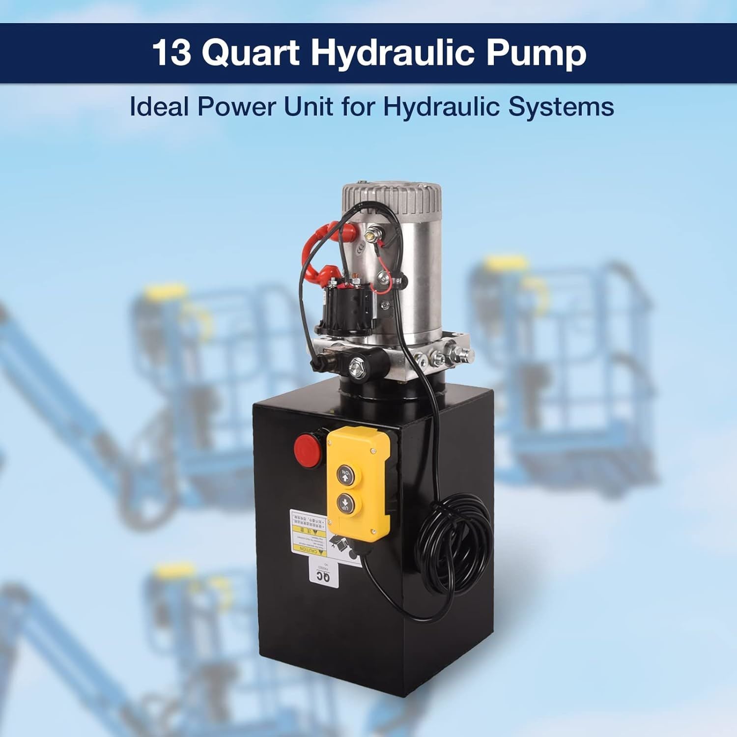 Hydraulic Power Unit DC 12V Single Acting Metal Reservoir Dump Trailer Pump w/Remote Control