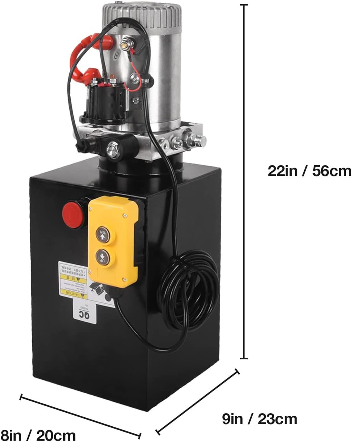 Hydraulic Power Unit DC 12V Single Acting Metal Reservoir Dump Trailer Pump w/Remote Control