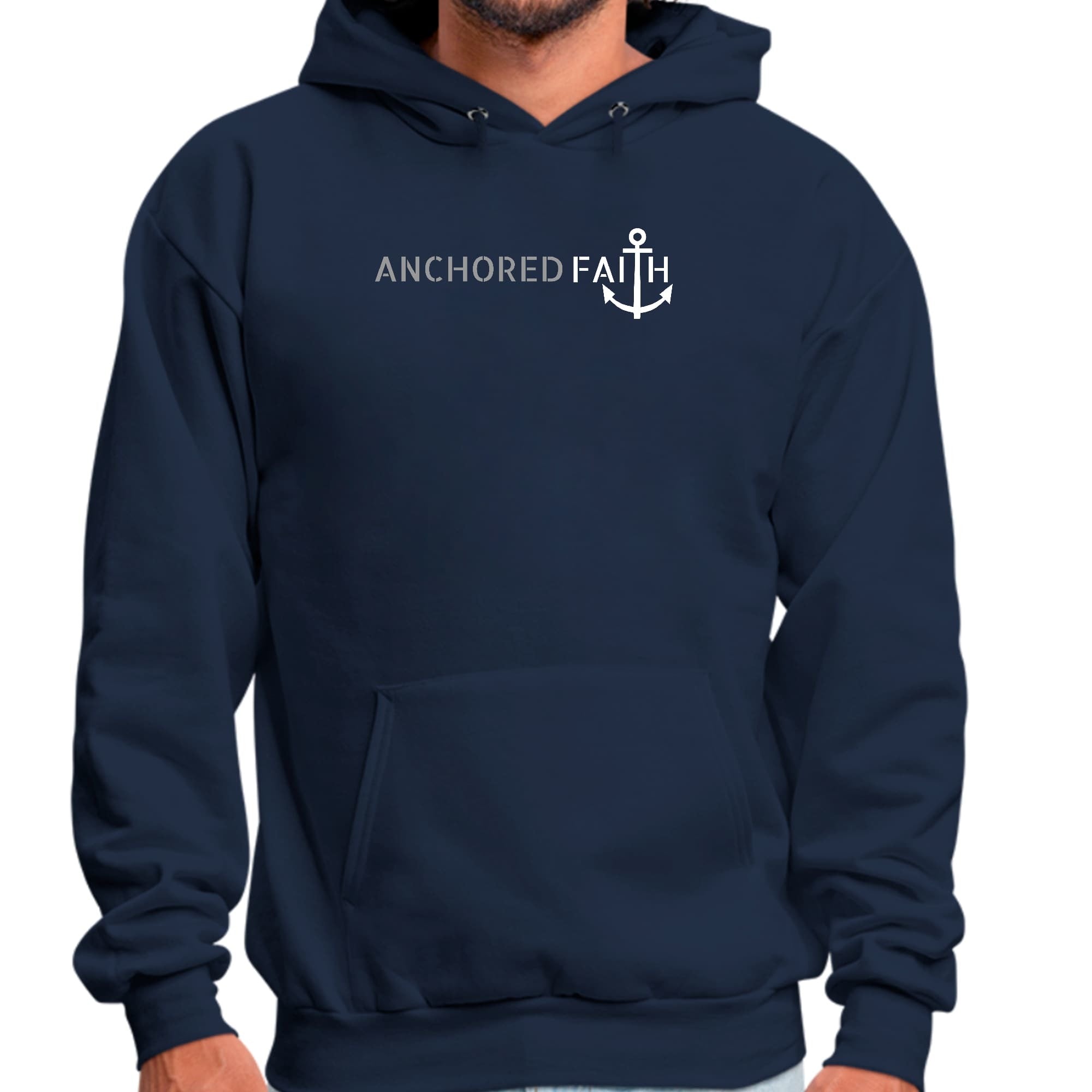 Anchored Faith - Inspiration Affirmation, Grey And White Graphic