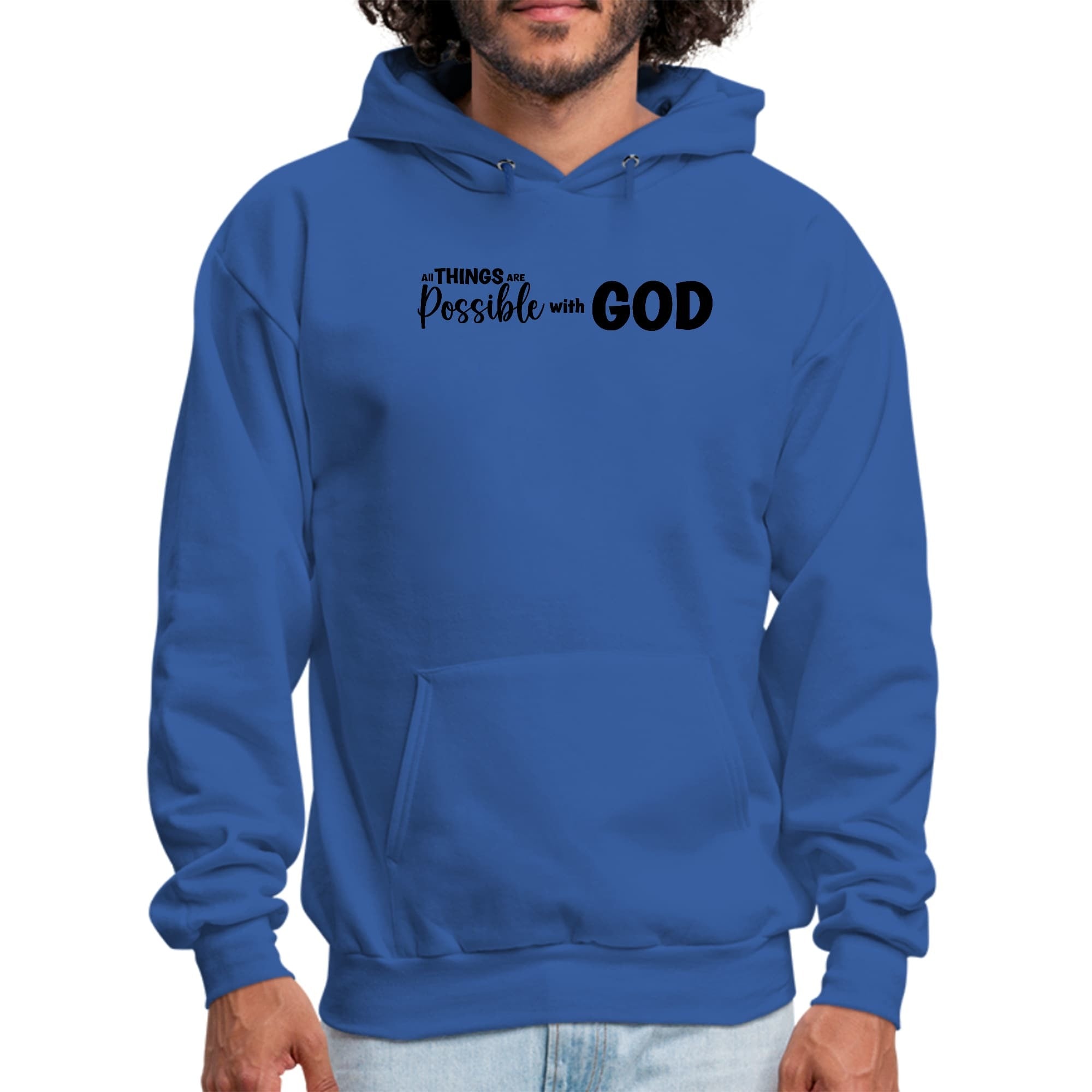 All Things Are Possible With God - Black Graphic Hoodie