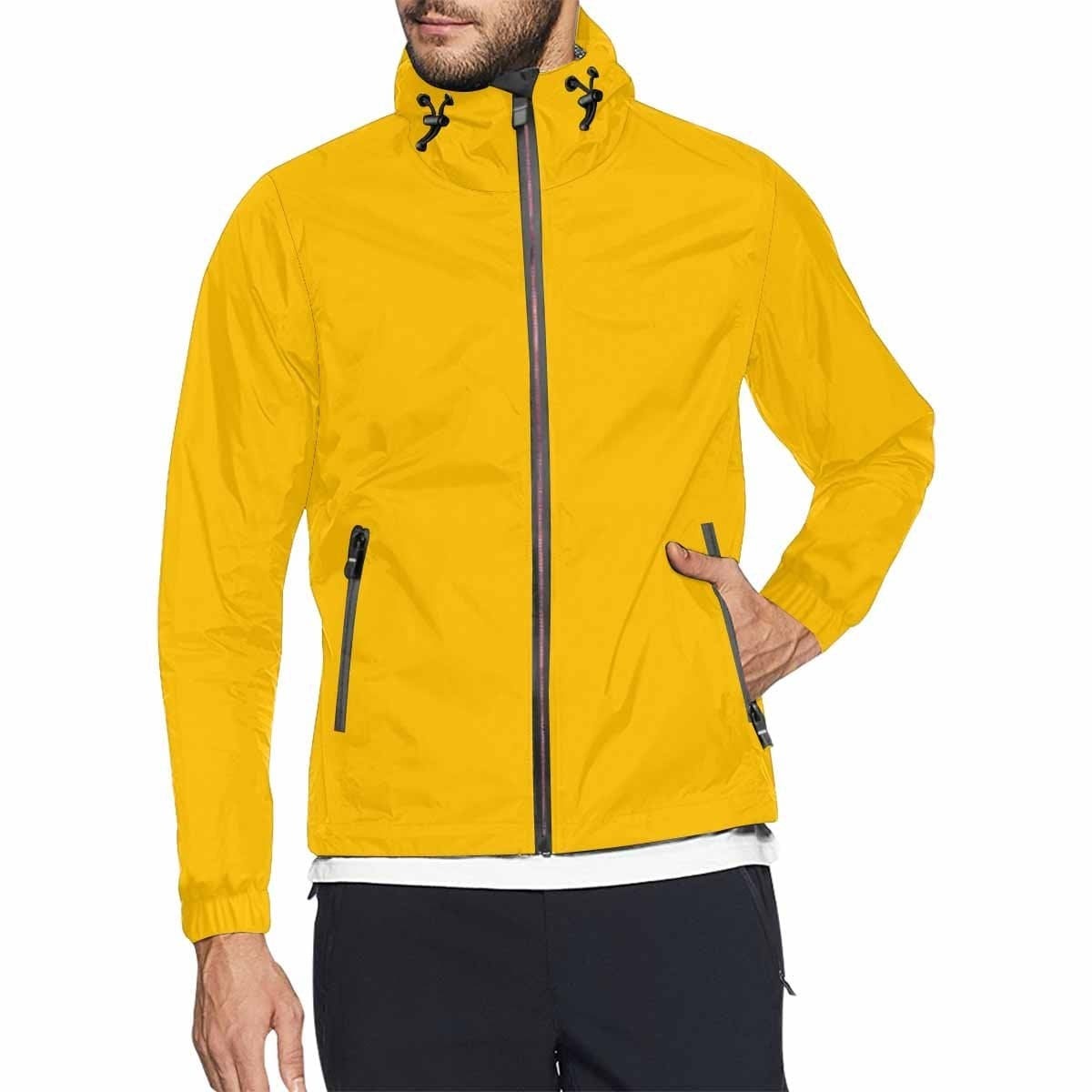 Amber Orange Hooded Windbreaker Jacket - Men / Women