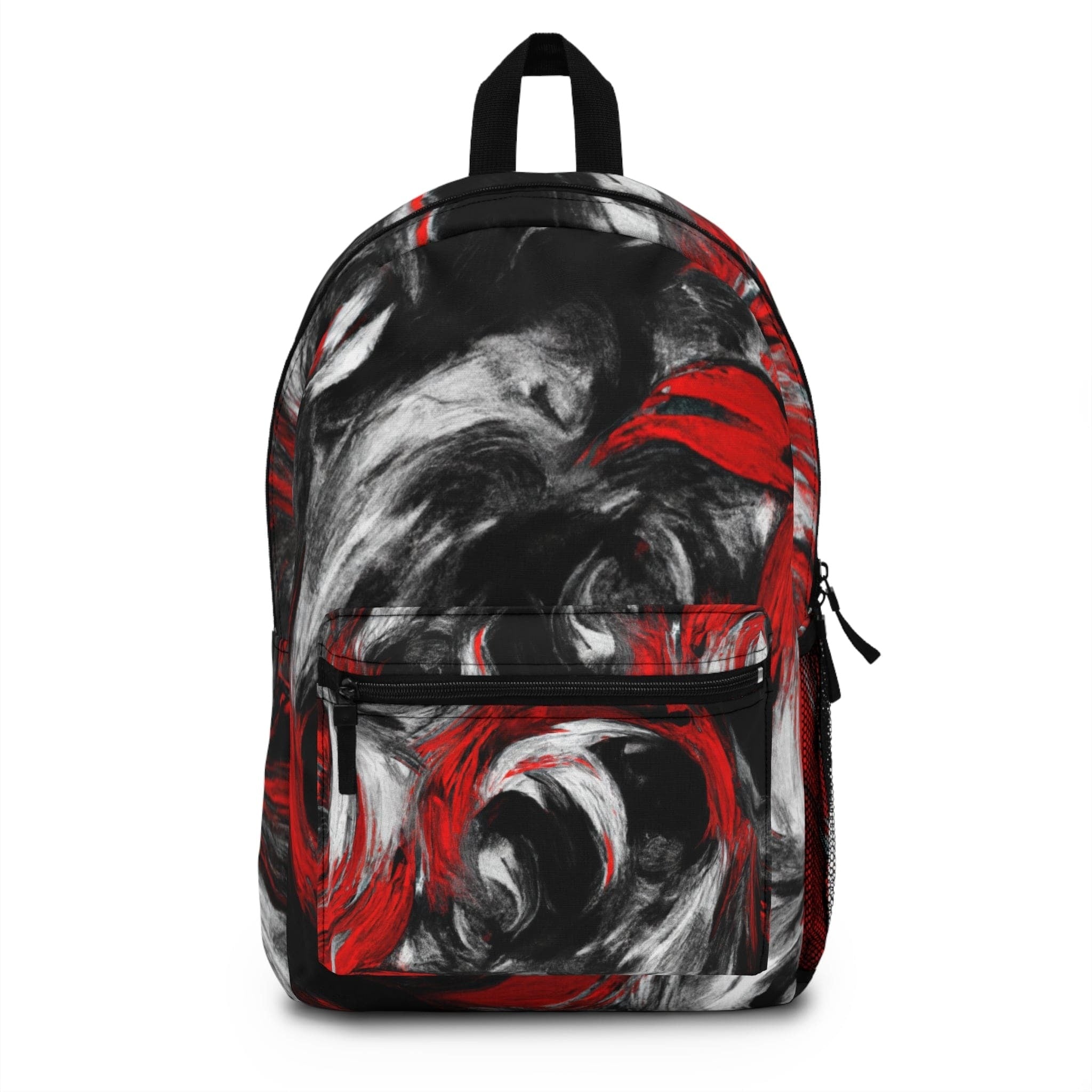 Backpack Work/school/leisure - Waterproof, Decorative Black Red White Abstract Seamless Pattern