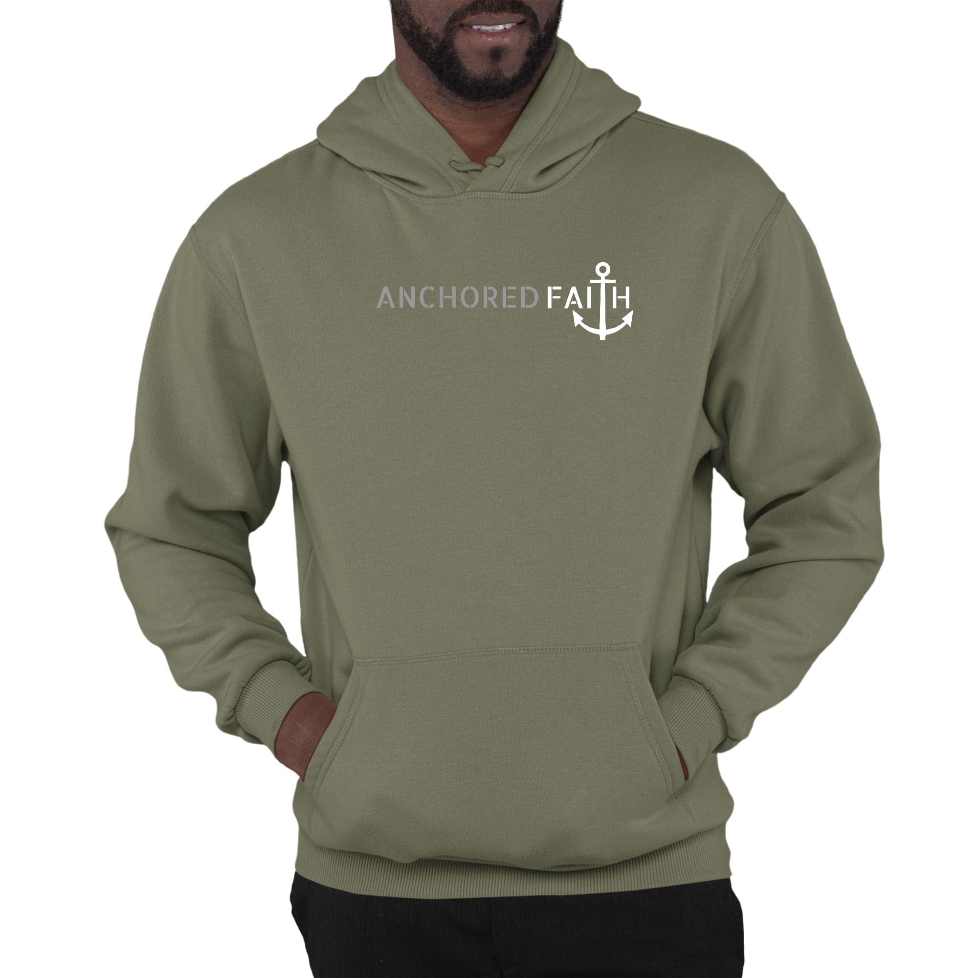 Anchored Faith - Inspiration Affirmation, Grey And White Graphic