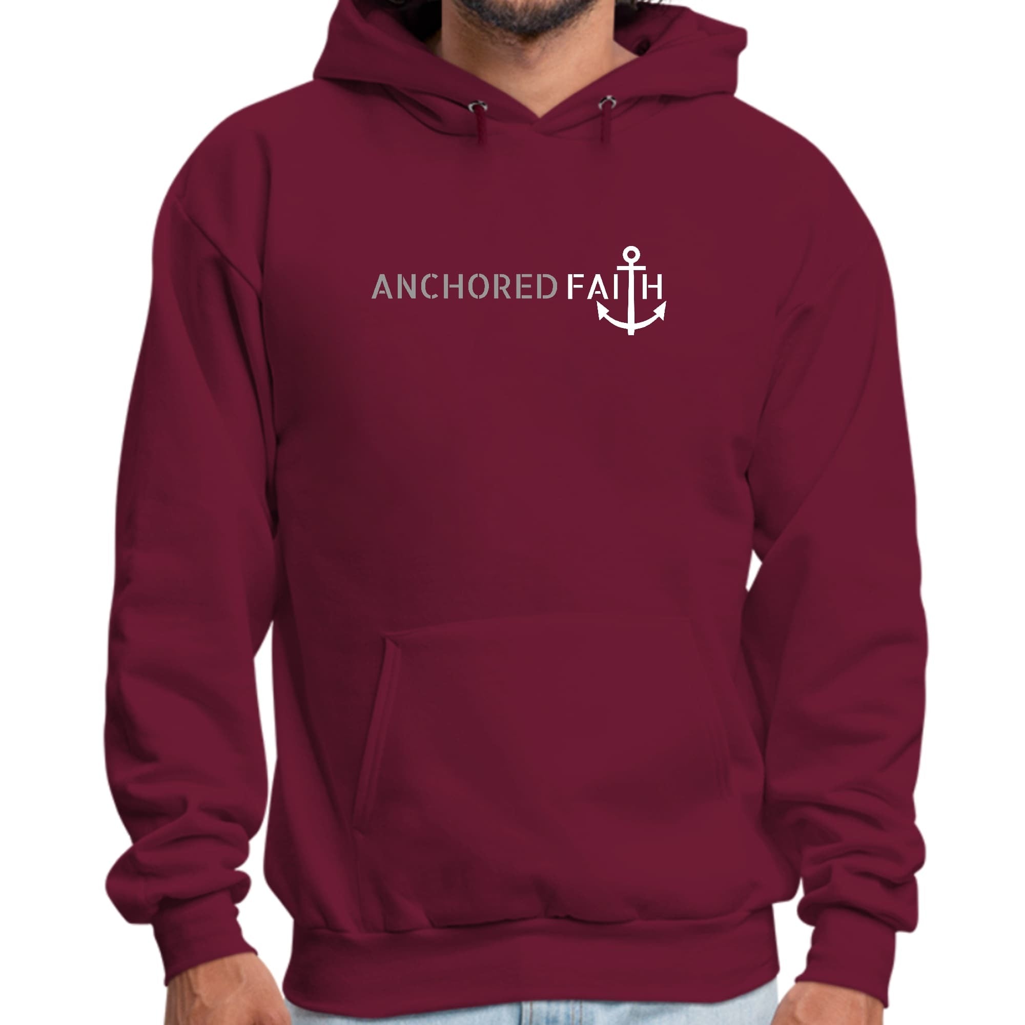 Anchored Faith - Inspiration Affirmation, Grey And White Graphic