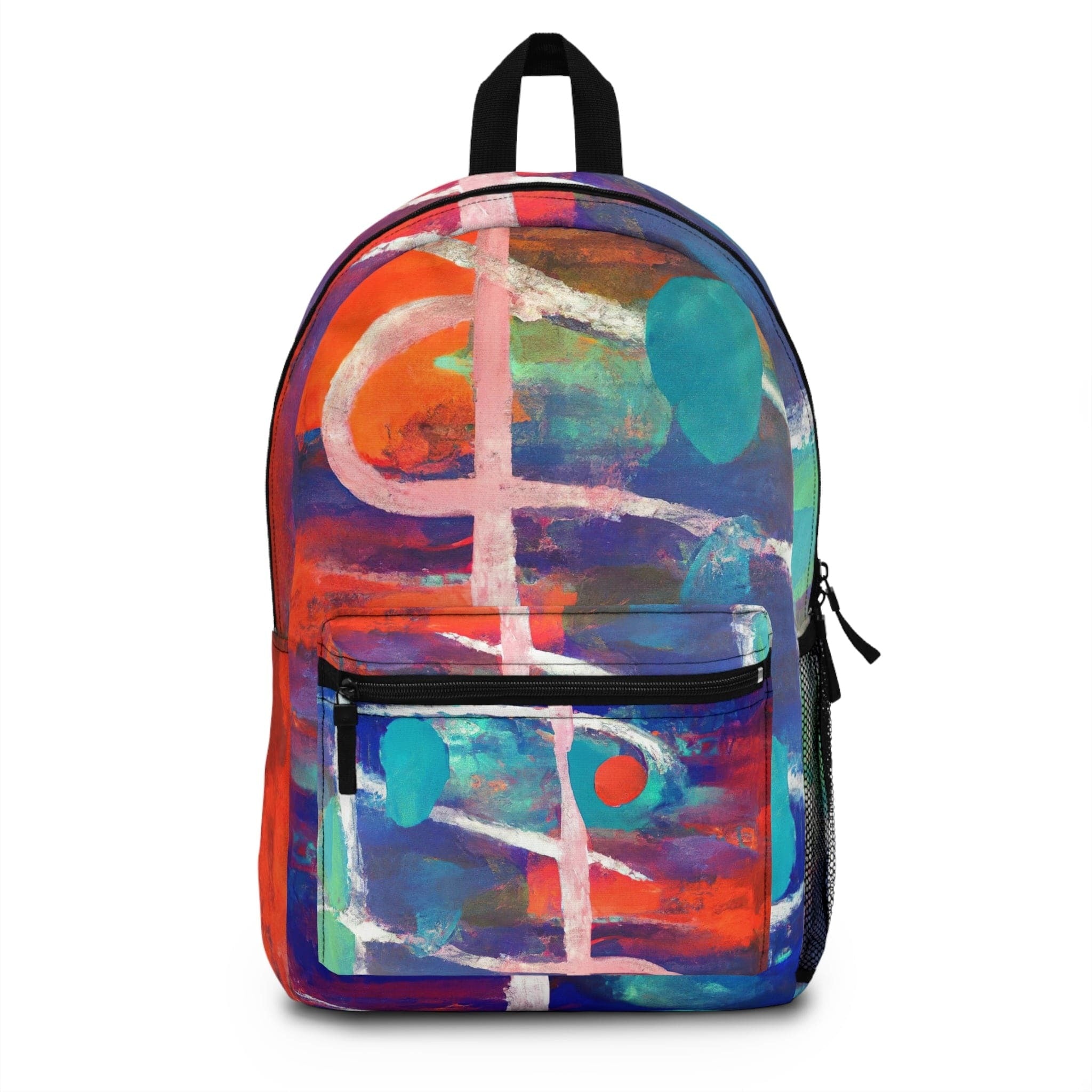 Backpack Work/school/leisure - Waterproof, Multicolor Abstract Expression Pattern 030423b