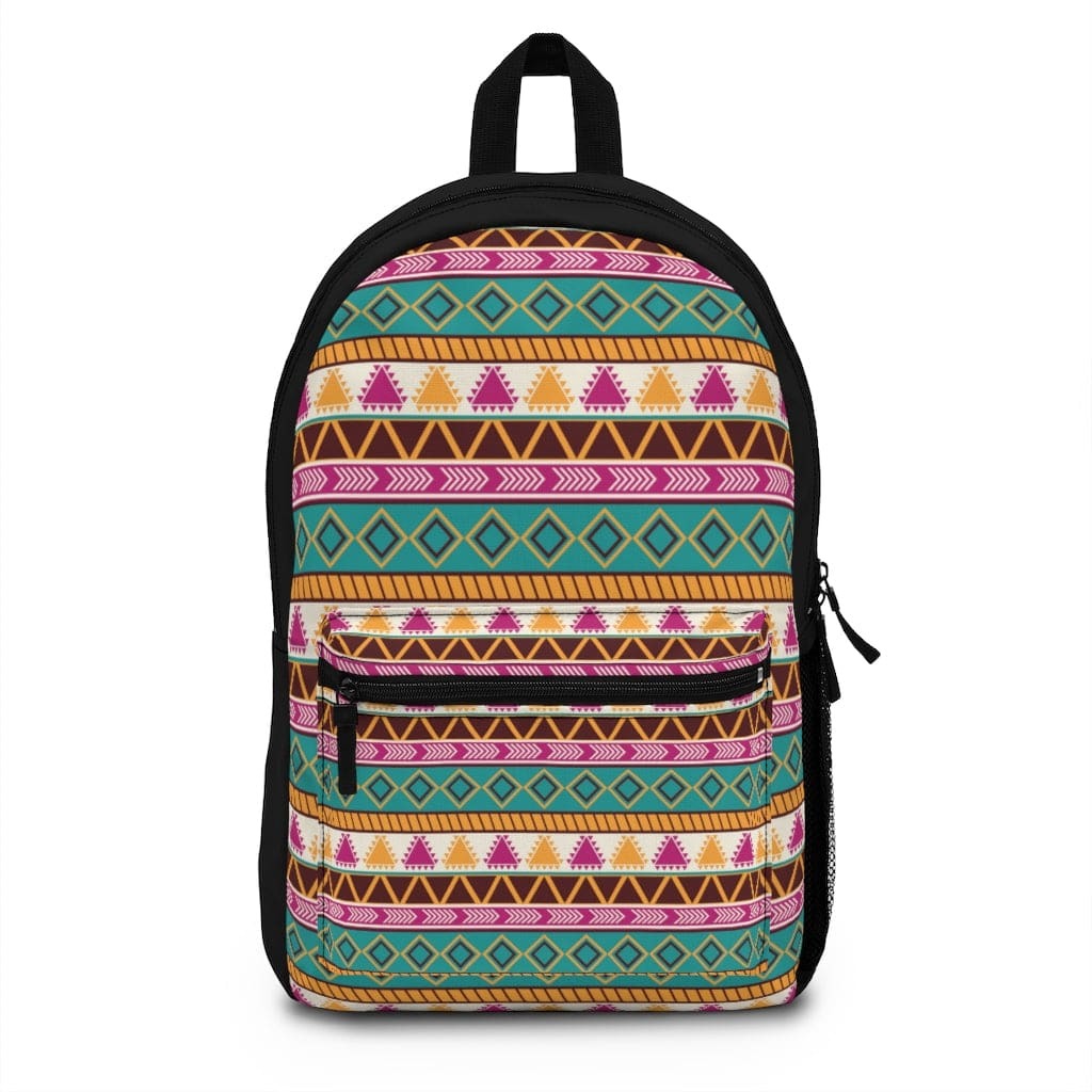 Backpack - Large Water-resistant Bag, Pink And Green