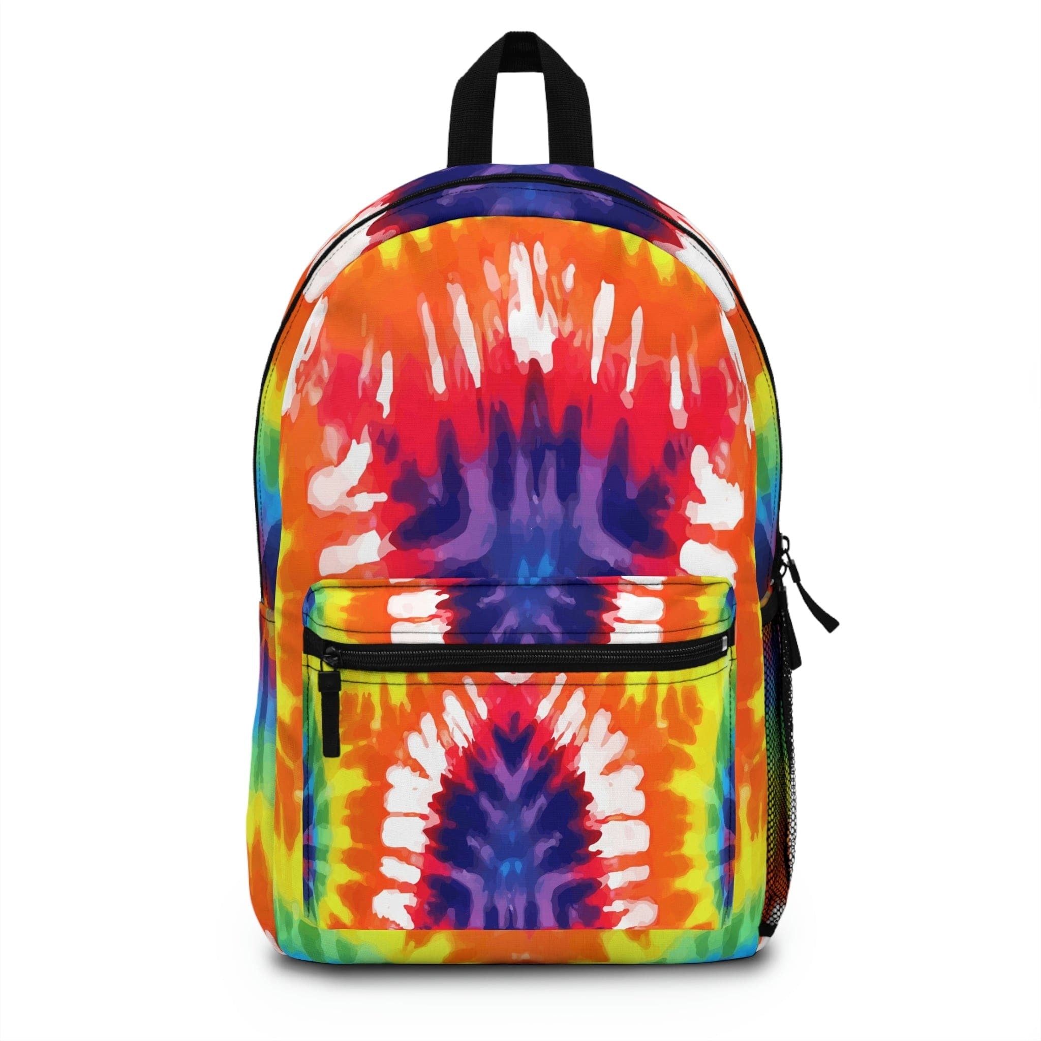 Backpack - Large Water-resistant Bag, Psychedelic Rainbow Tie Dye