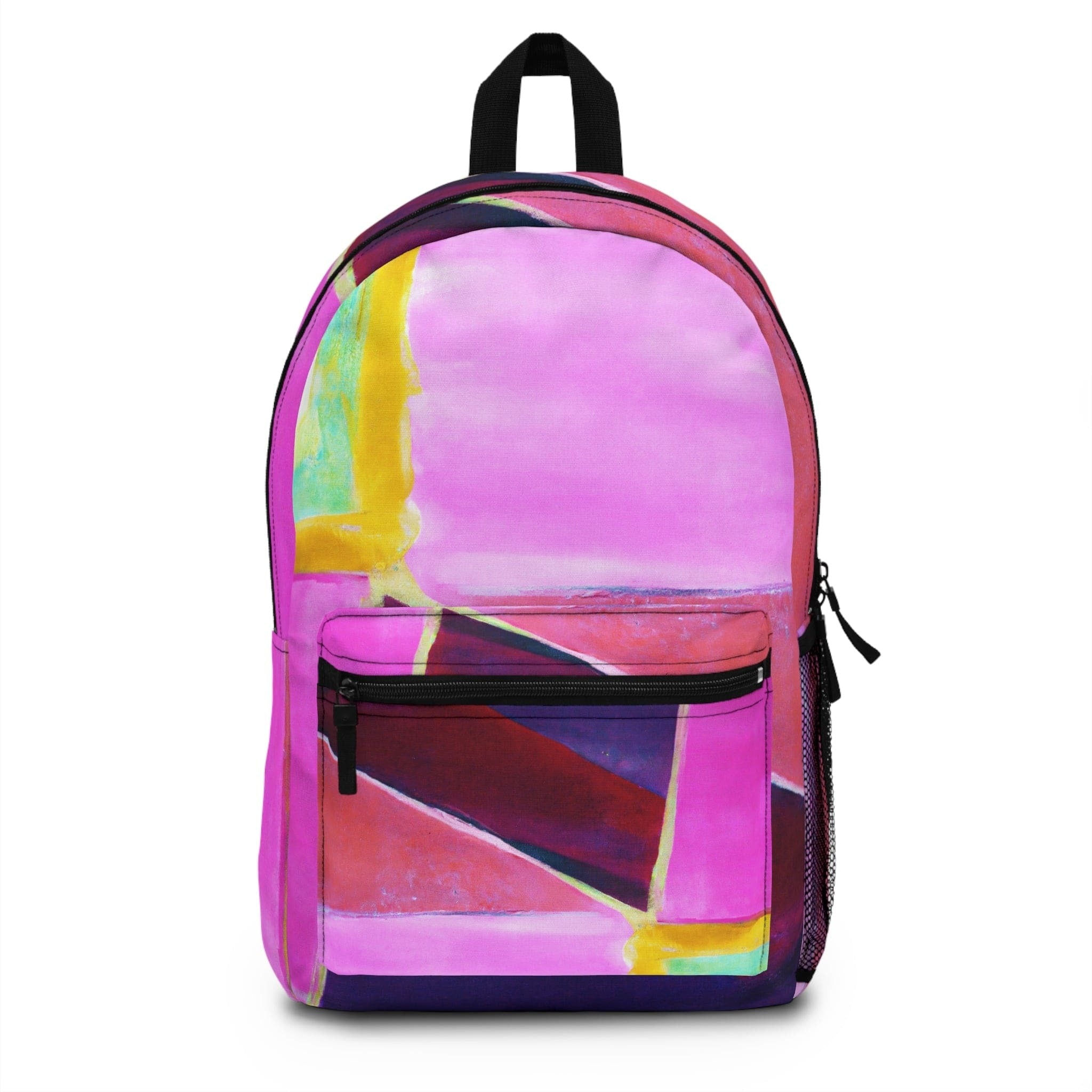 Backpack Work/school/leisure - Waterproof, Pink Purple Red Geometric Pattern