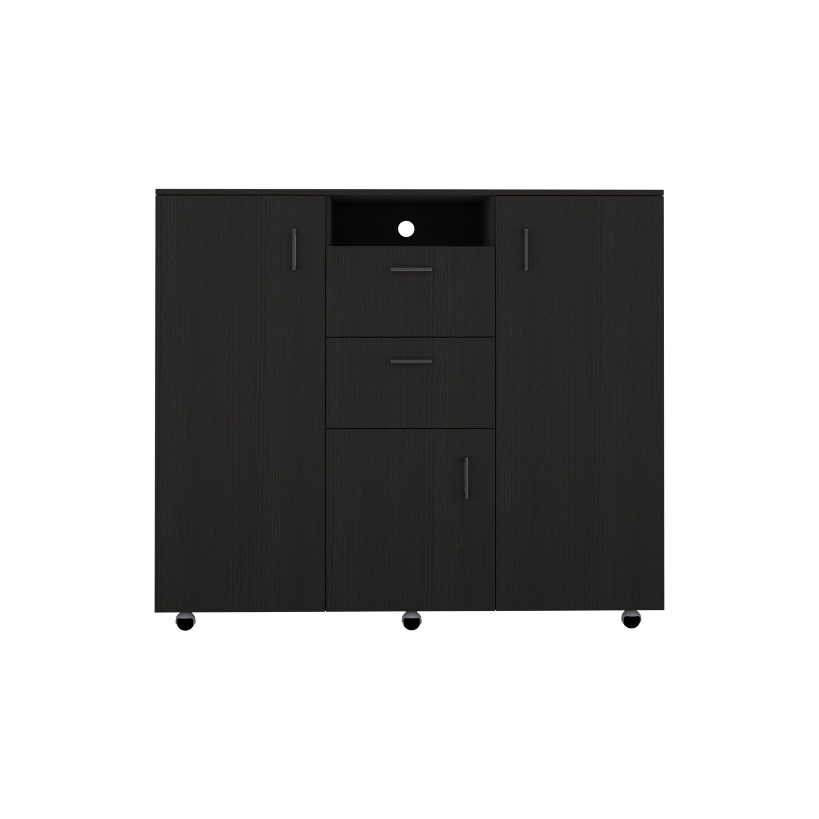 Double Door Cabinet Dresser Quizz, Bedroom, Black