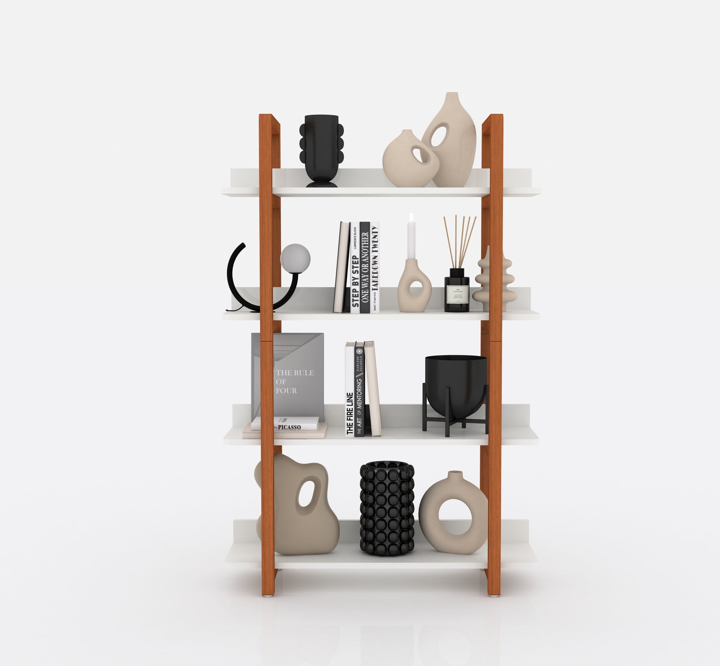 Solid wood bookshelf,The four layer multifunctional open shelf can also be used as a bookshelf or plant rackbookshelf or plant rack