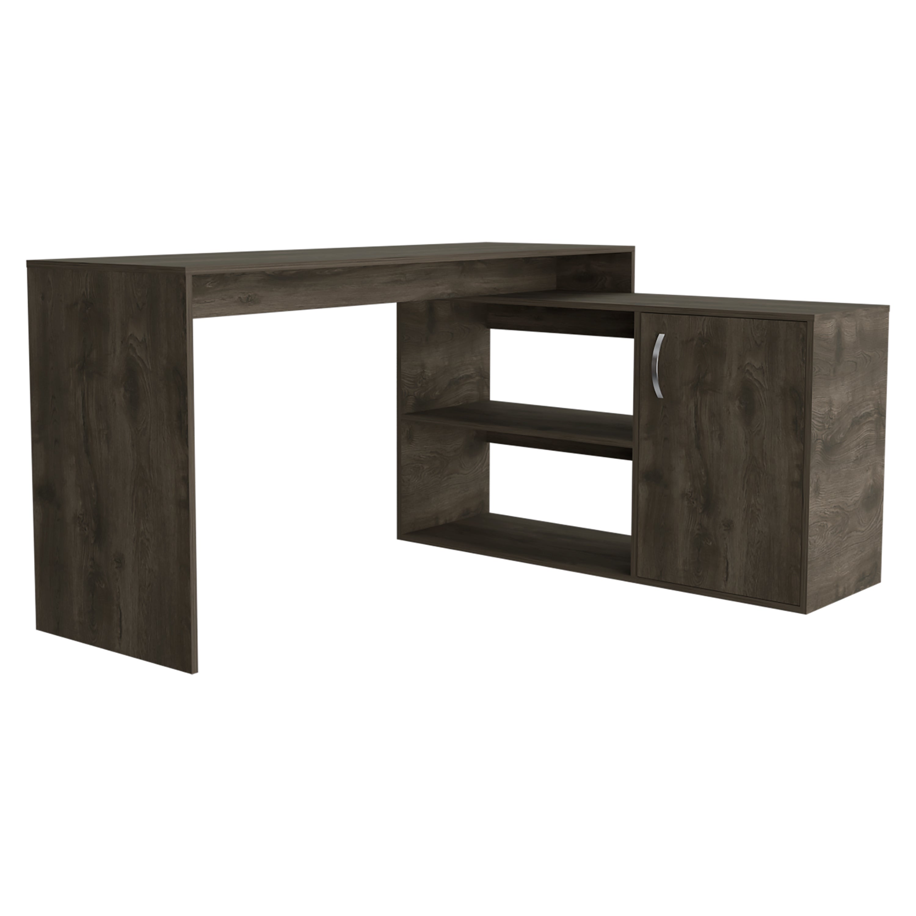 L-Shaped Desk Desti, Office, Dark Brown