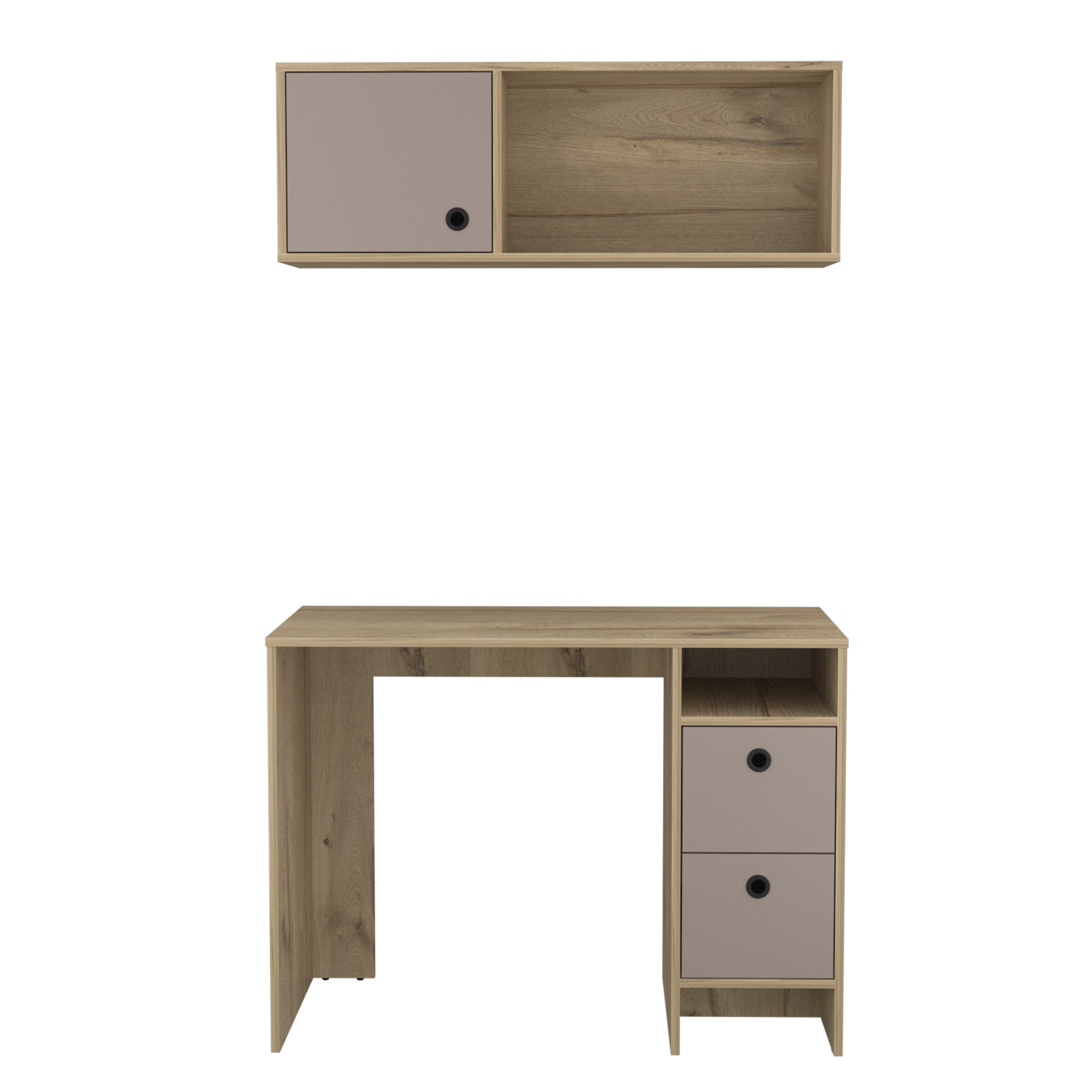 Office Set Budest, Office, Light Oak / Taupe