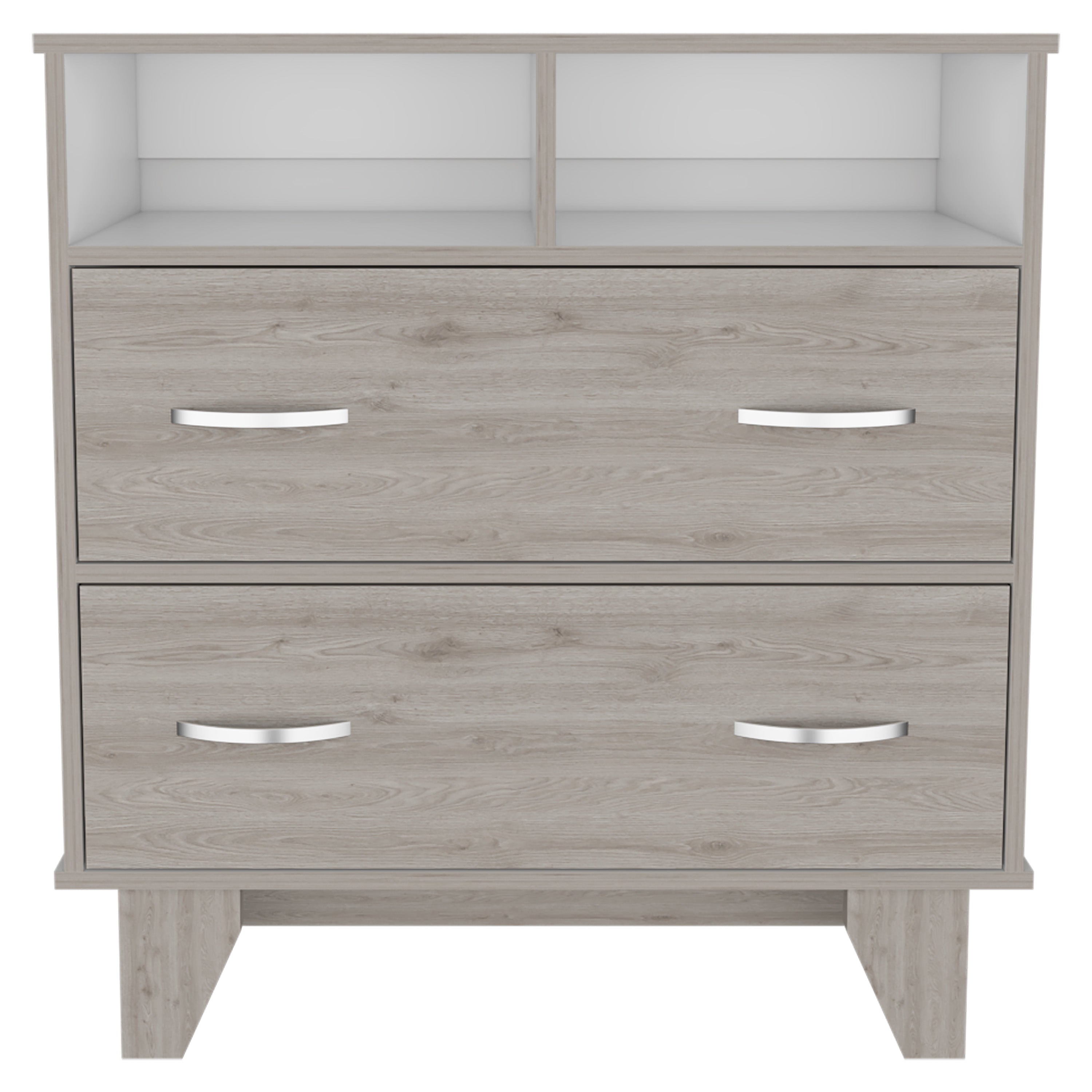 Double Drawer Dresser Arabi, Bedroom, Light Gray / White