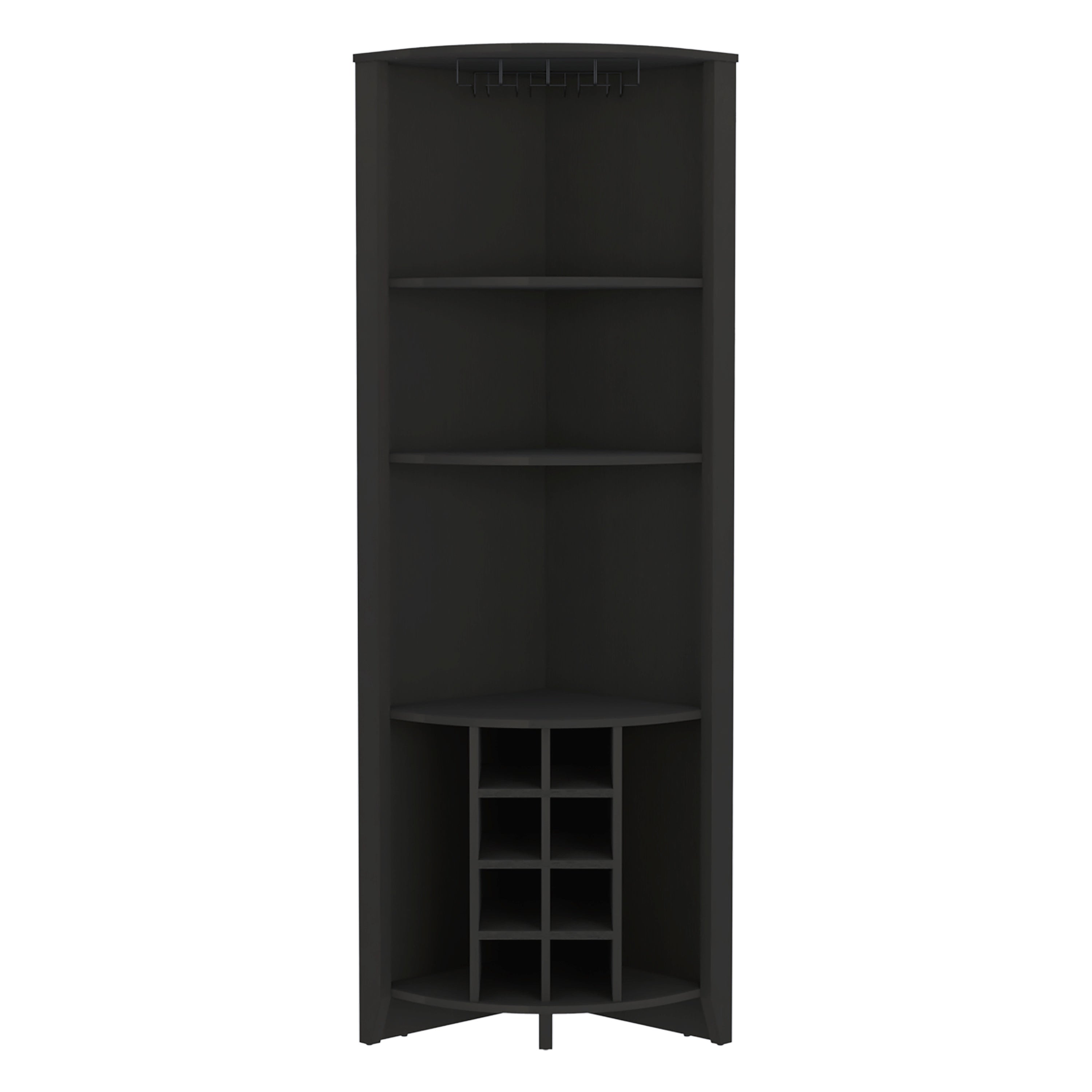 Corner Bar Cabinet Castle, Living Room, Black