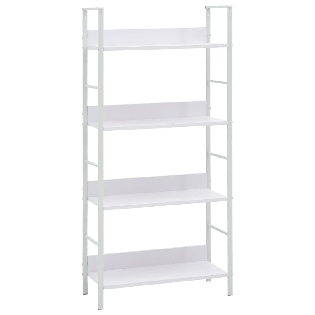 4-Layer Book Shelf White 23.6"x10.9"x49" Engineered Wood