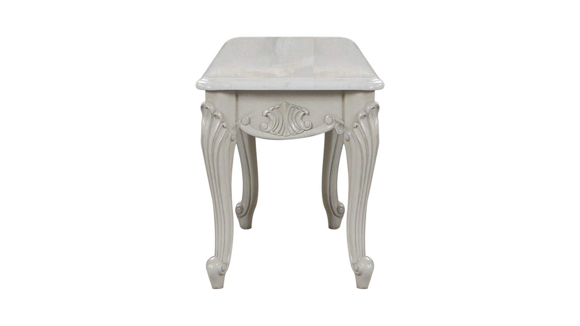 Tuscan Traditional Style End Table made with wood in Silver