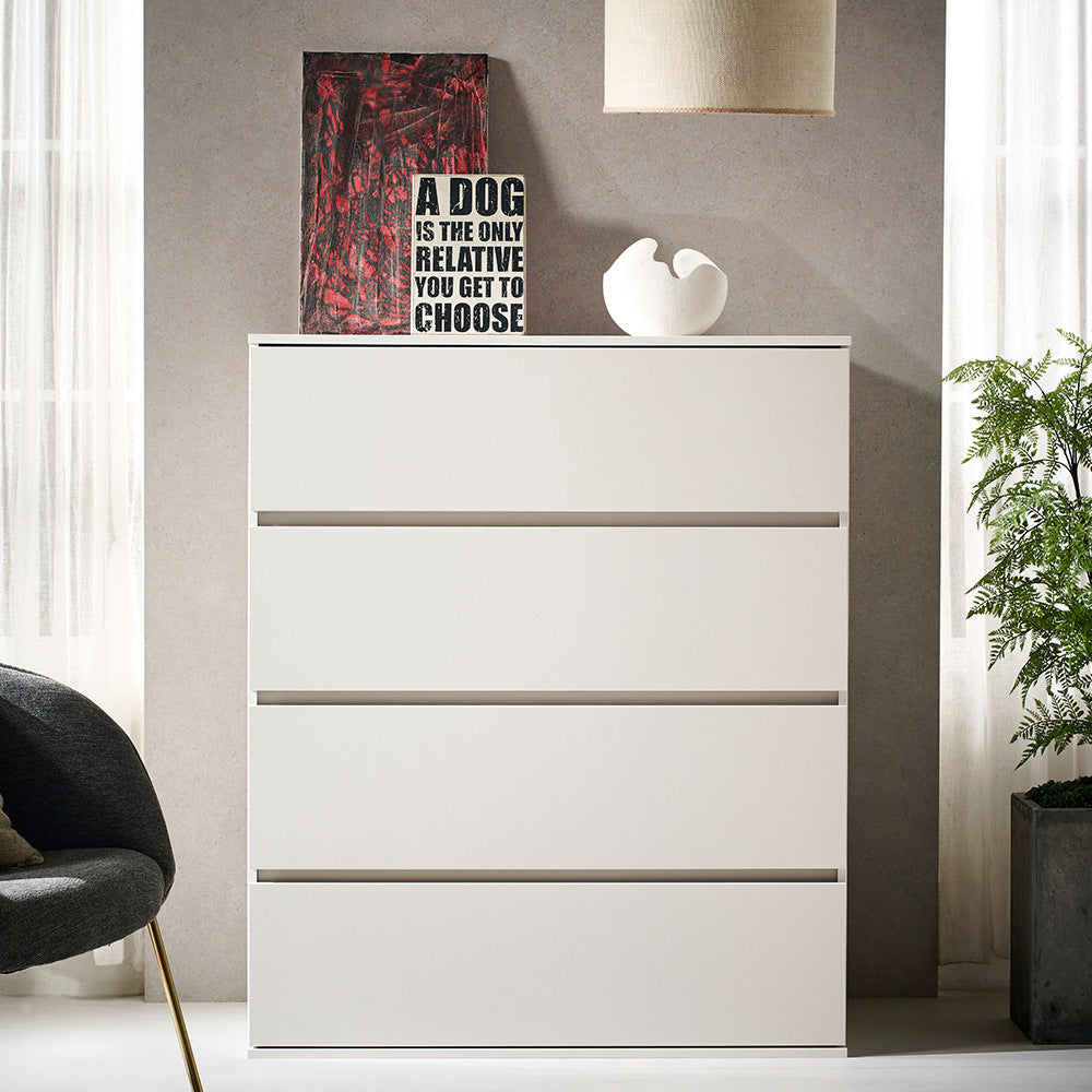 Liv Four-Drawer Contemporary Wood Chest in White