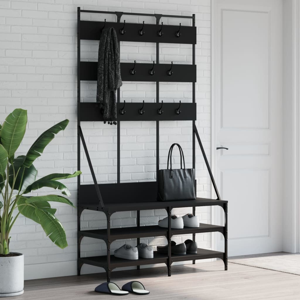 Clothes Rack with Shoe Storage Black 39.4"x15.7"x72.4"