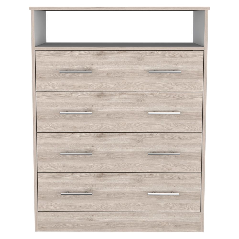 Four Drawer Dresser Wuju, Bedroom, Light Gray / White