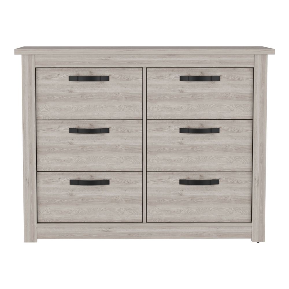 6 Drawer Double Dresser Toret, Bedroom, Light Gray