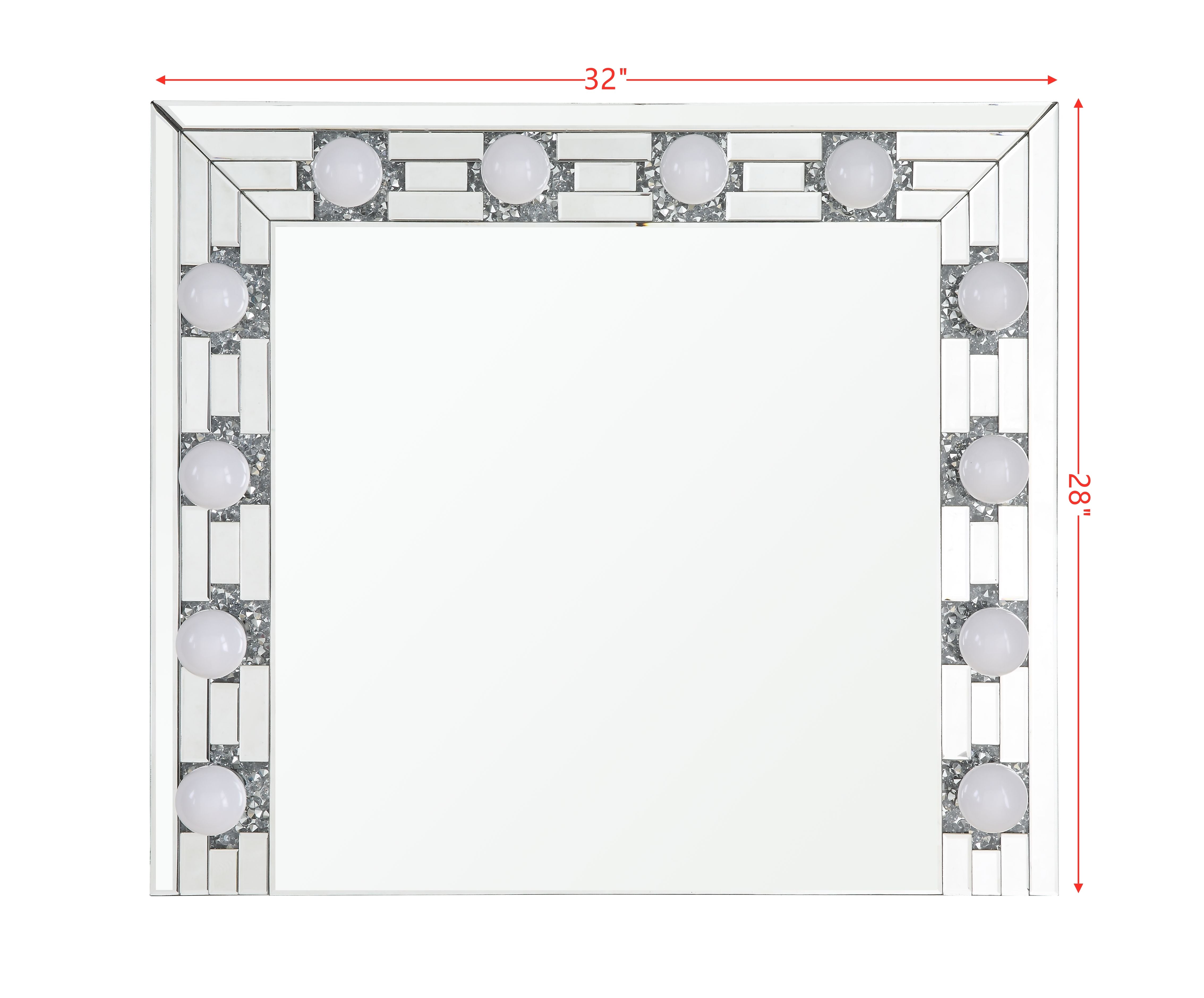 ACME Noralie ACCENT MIRROR Mirrored & Faux Diamonds AC00761