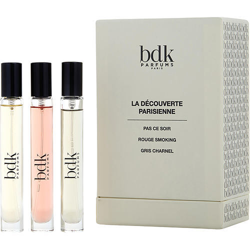 BDK PARFUMS by BDK Parfums 3 PIECE MINI VARIETY WITH PAS CE SOIR & ROUSE SMOKING & GRIS CHARNEL AND ALL ARE EAU DE PARFUM 10ML/0.33OZ