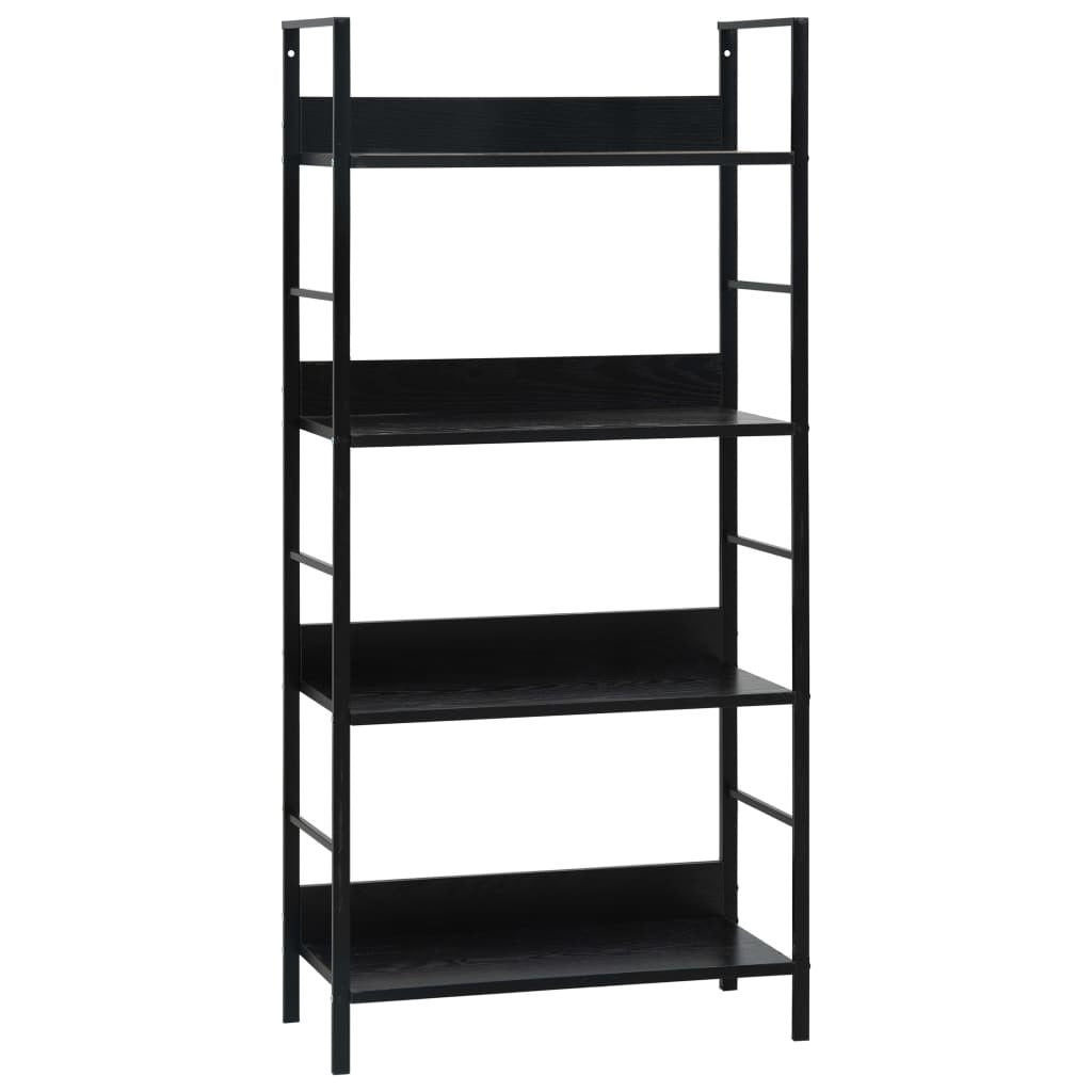 4-Layer Book Shelf Black 23.6"x10.9"x49" Engineered Wood