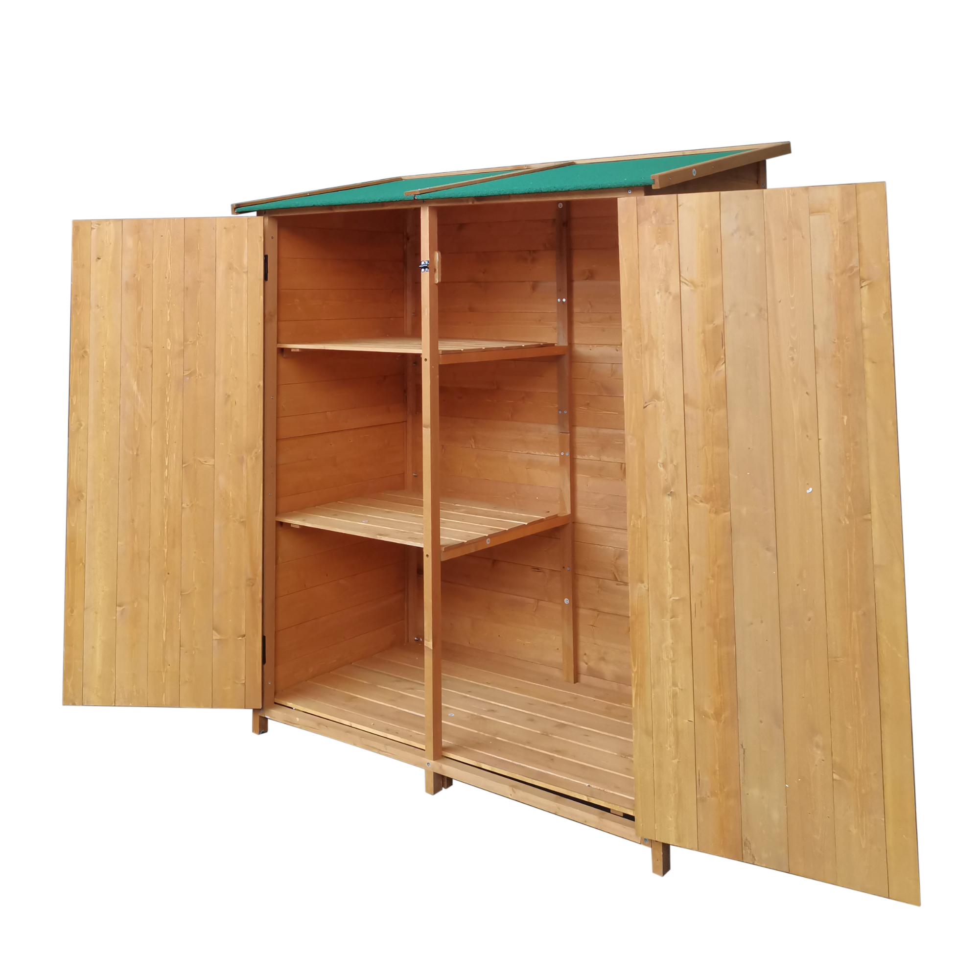 XWT011 WOODENSHED Natural for backyard garden big Tool storage Flat roof tool room 63.58"X 24.6"X 53.15"