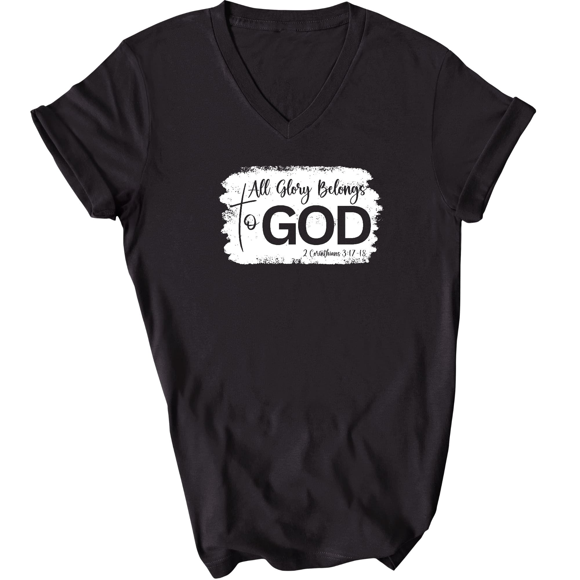All Glory Belongs To God Christian Illustration Mens V-neck T-shirt
