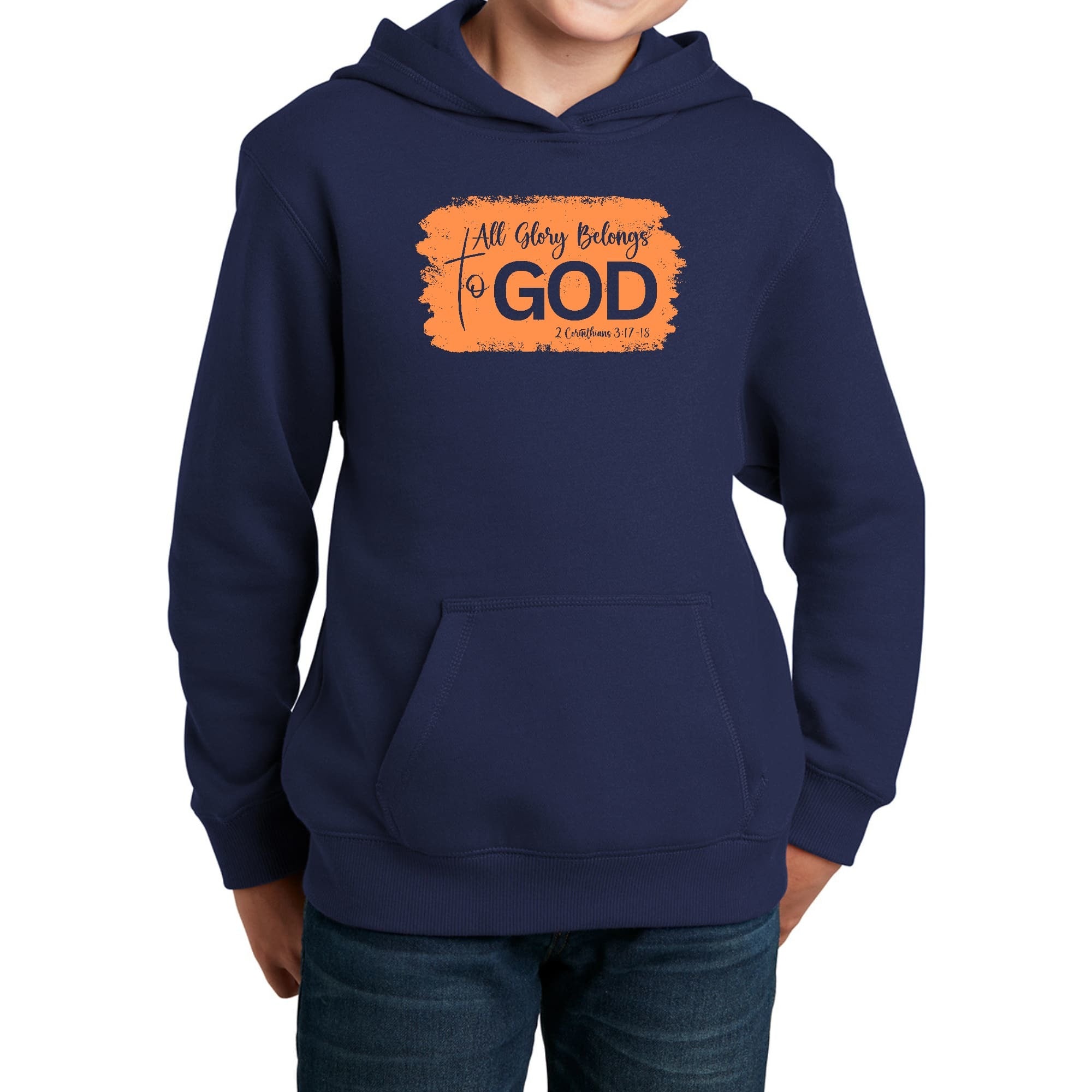 All Glory Belongs To God Christian Illustration Orange Youth Graphic
