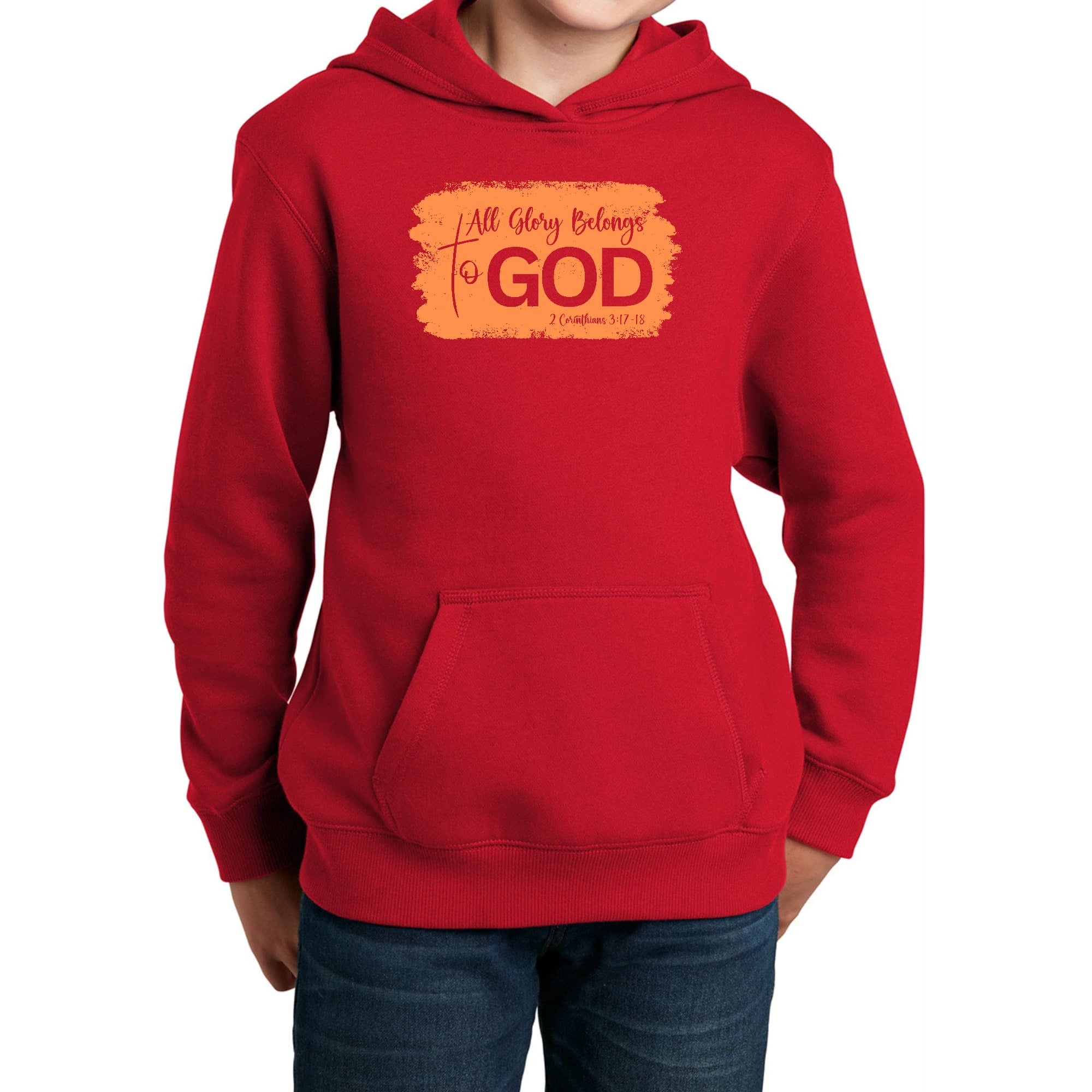 All Glory Belongs To God Christian Illustration Orange Youth Graphic