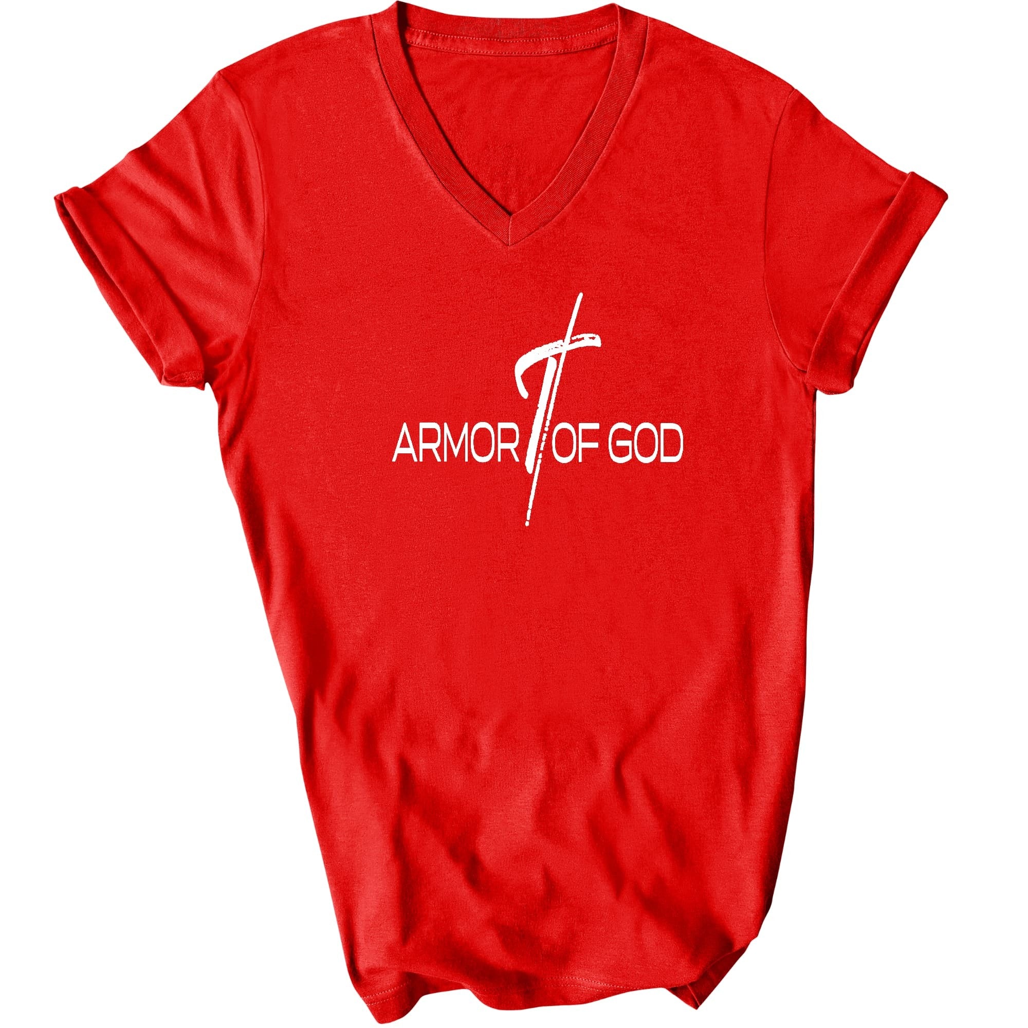 Armor Of God Cross Mens V-neck T-shirt