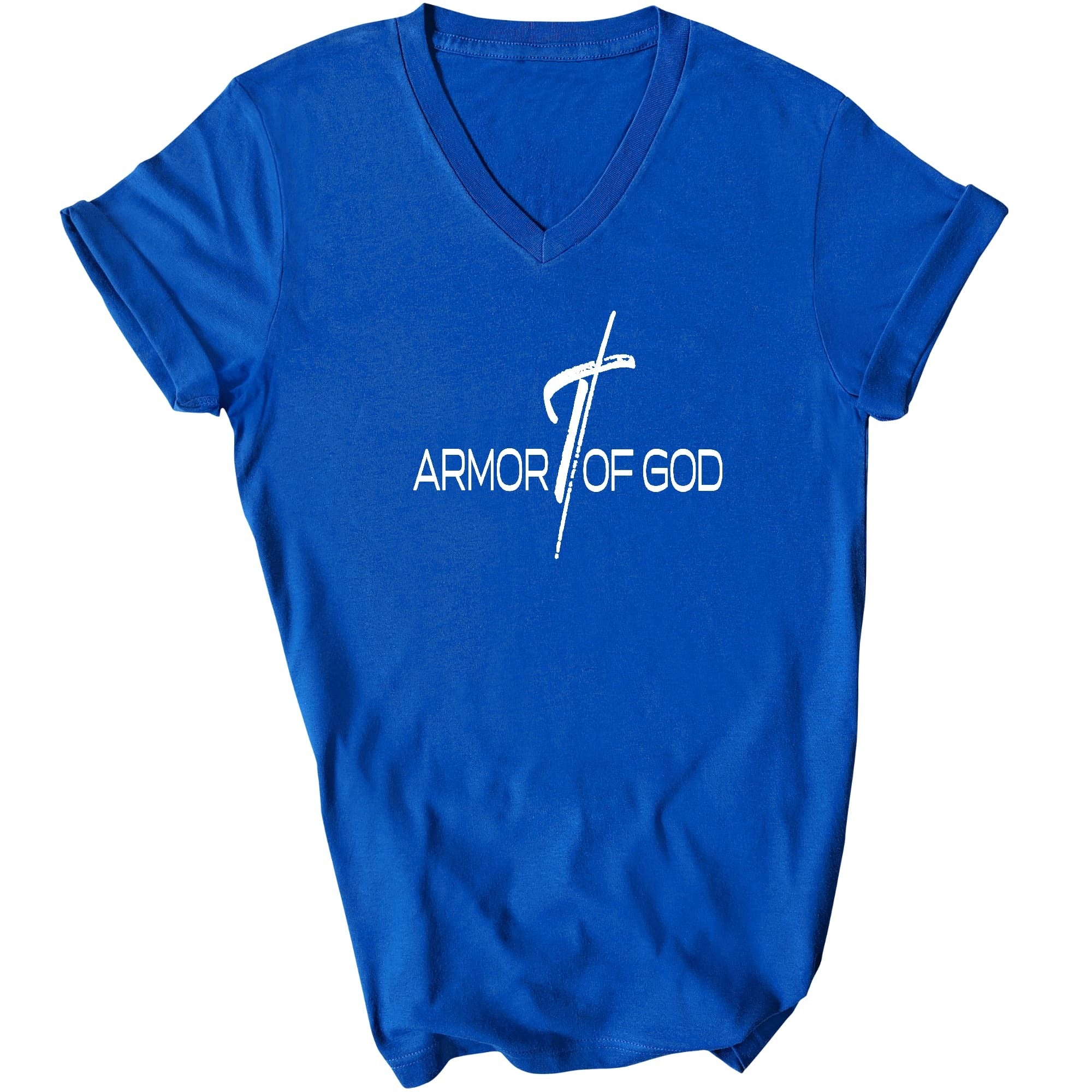 Armor Of God Cross Mens V-neck T-shirt