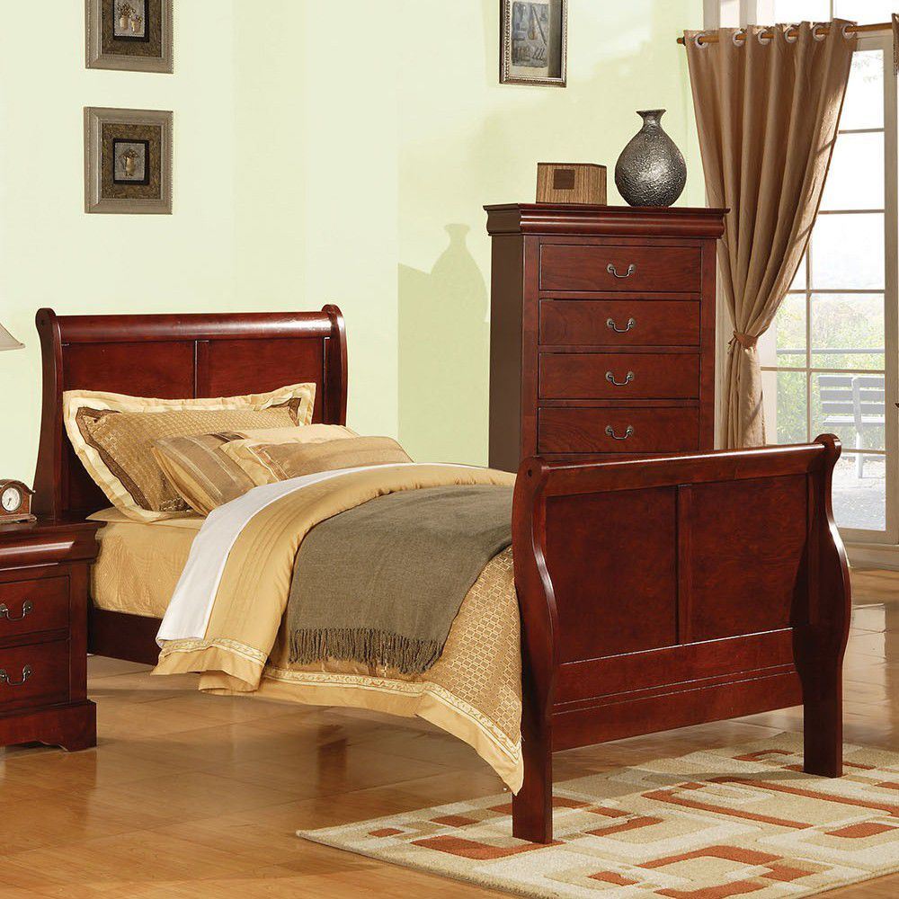 ACME Louis Philippe III Twin Bed in Cherry 19530T