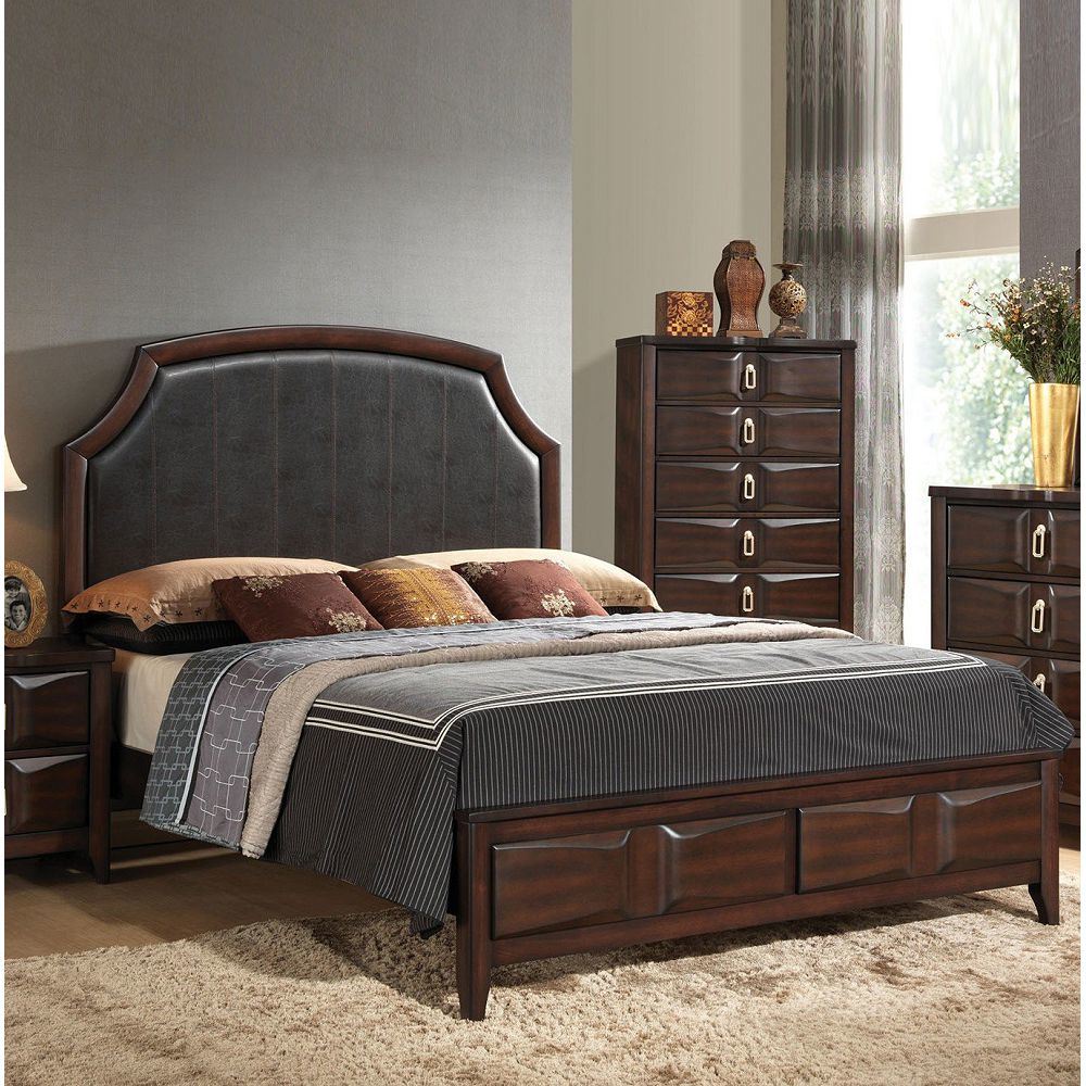 ACME Lancaster Queen Bed in Espresso PU & Espresso 24570Q