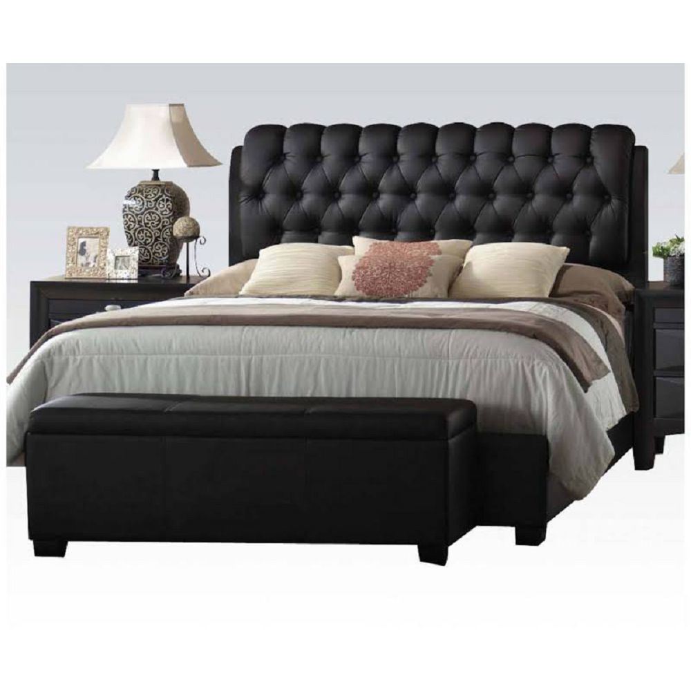 ACME Ireland II Eastern King Bed in Black PU 14347EK