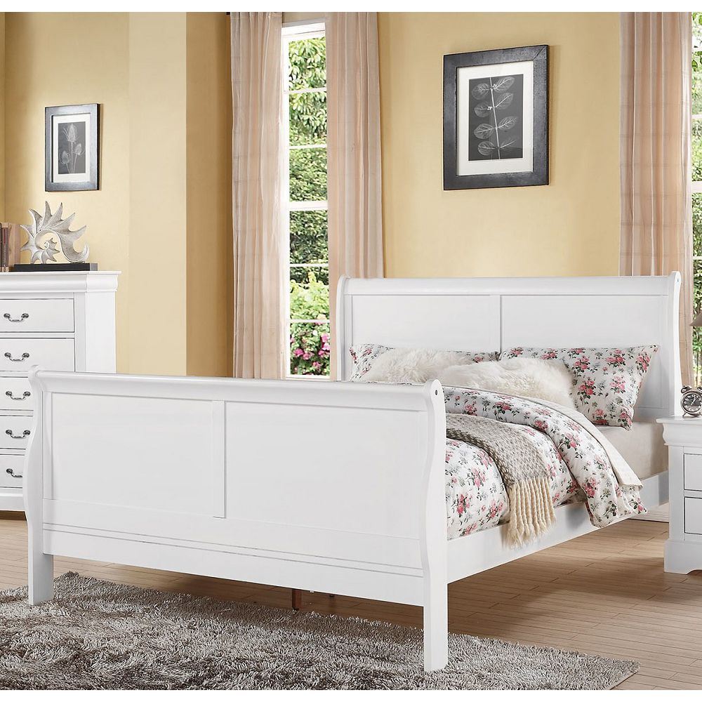 ACME Louis Philippe III Eastern King Bed in White 24497EK