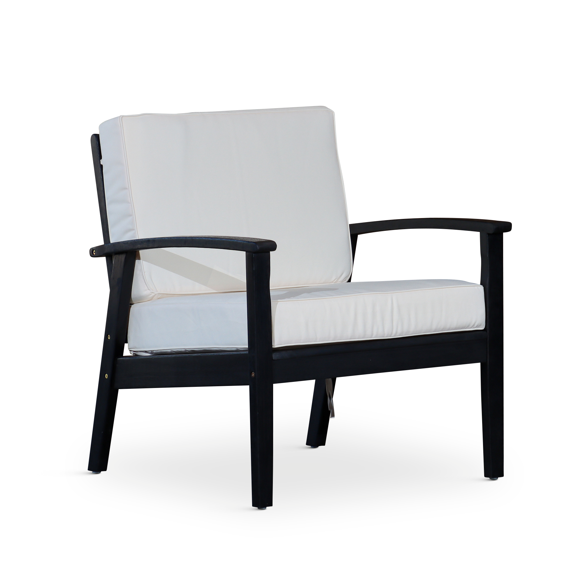 Deep Seat Eucalyptus Chair Espresso Finish, Cream Cushions