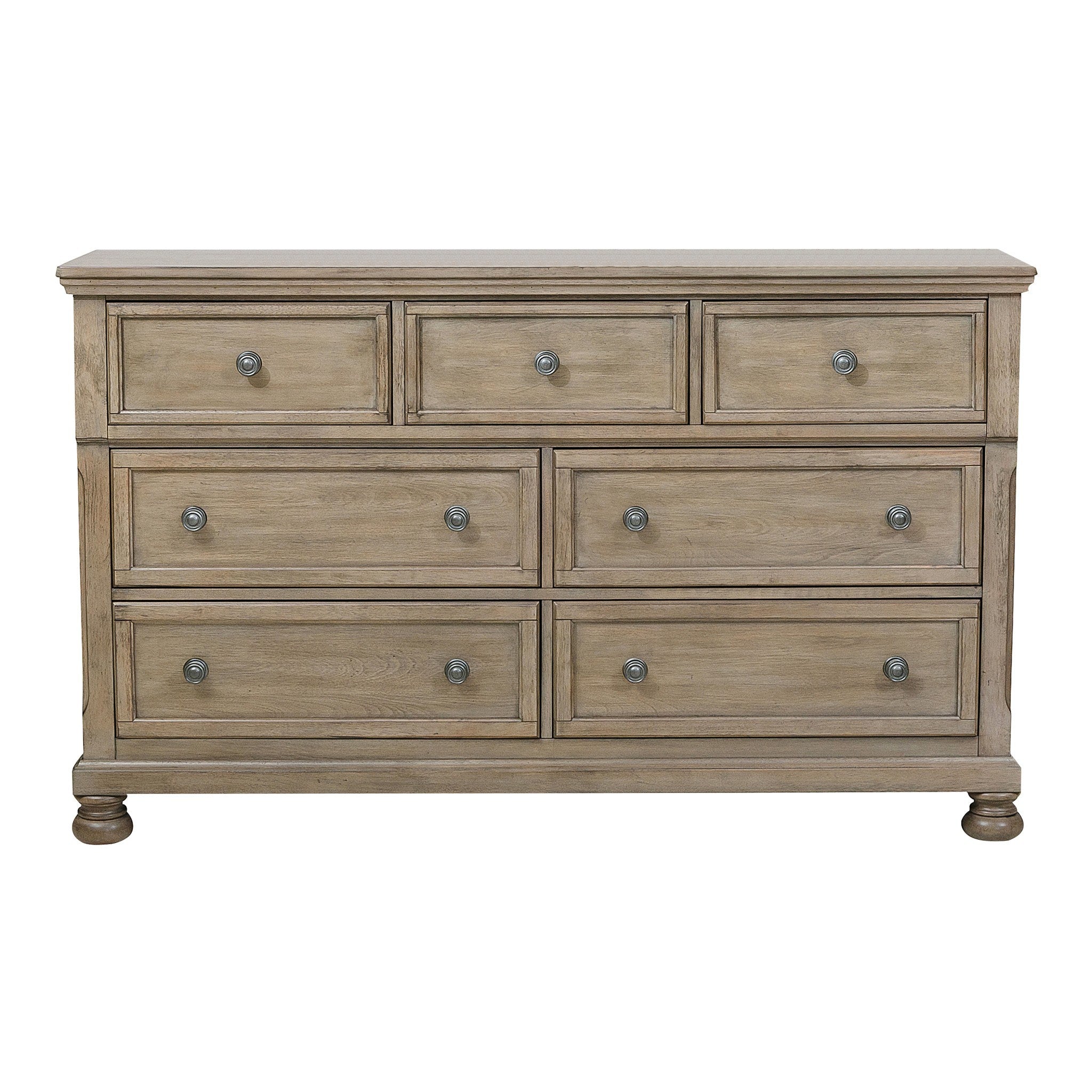 Classic Bedroom Furniture 1pc Dresser with 7 Drawers and Jewelry Tray Traditional Design Furniture Gray Finish