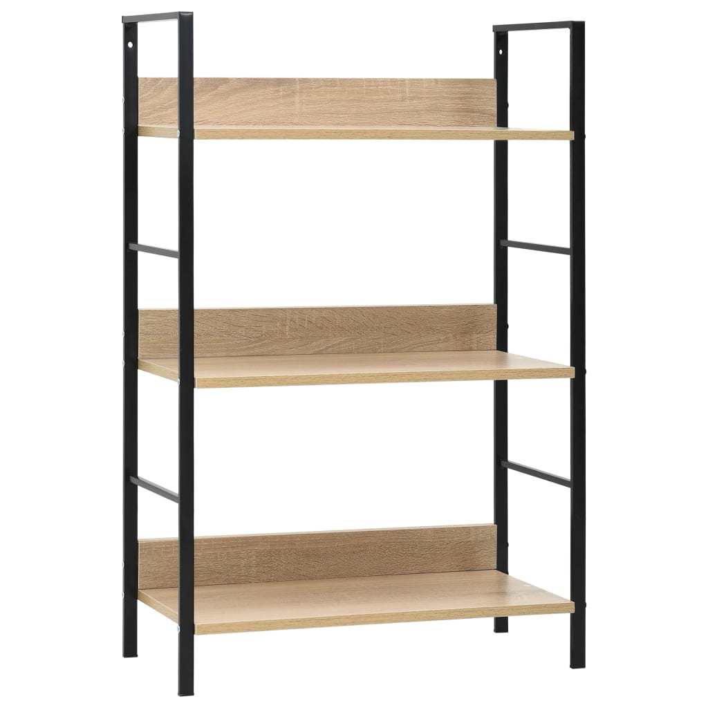 3-Layer Book Shelf Oak 23.6"x10.9"x35.6" Engineered Wood