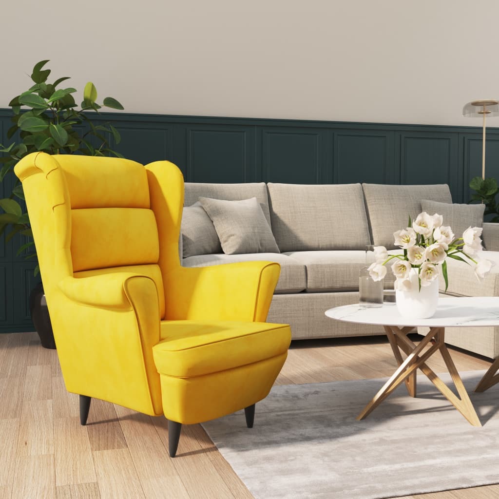 Armchair Mustard Yellow Velvet