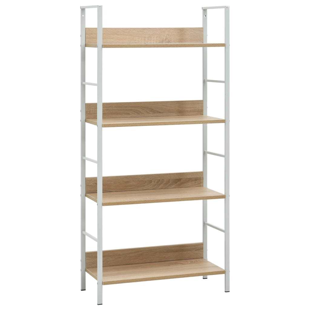 4-Layer Book Shelf Oak 23.6"x10.9"x49" Engineered Wood