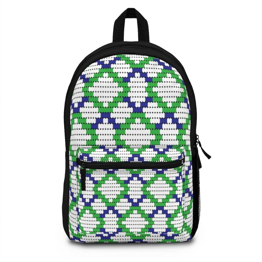 Backpack - Large Water-resistant Bag, Green And Blue