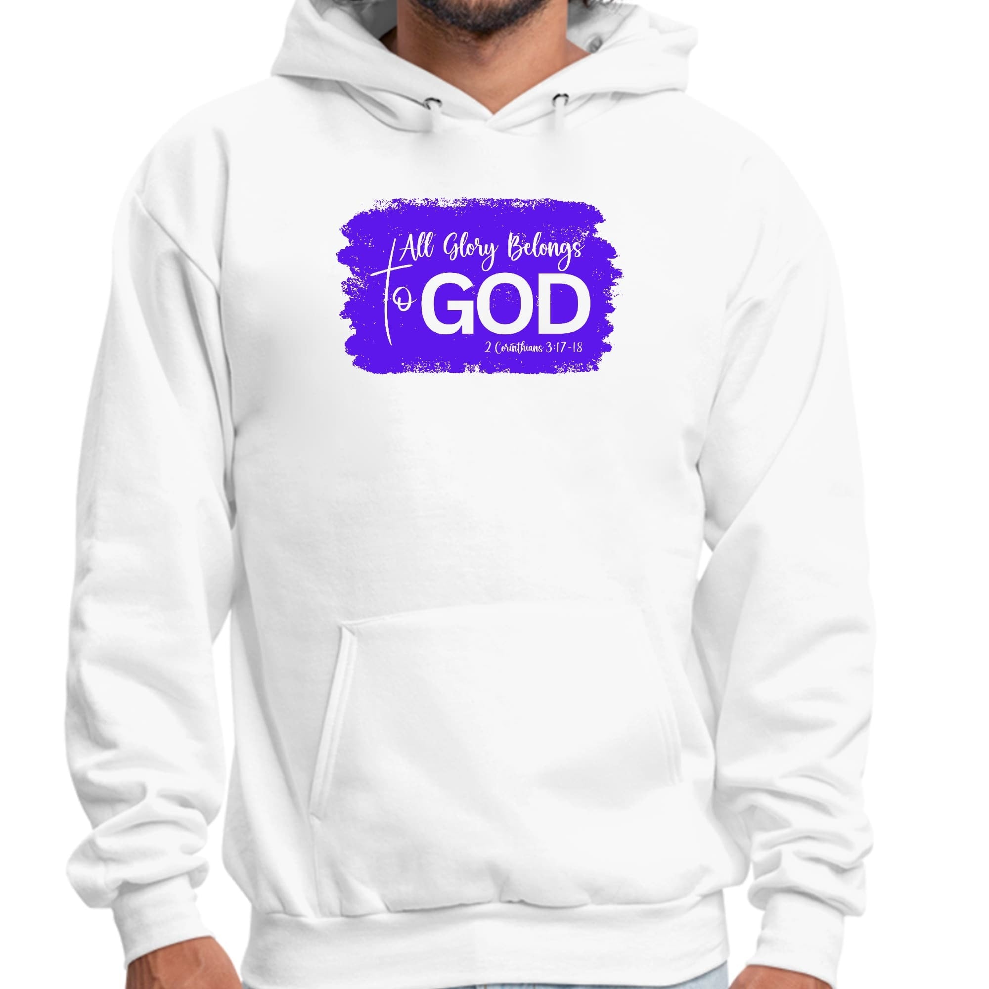 All Glory Belongs To God Christian Illustration Purple Graphic Hoodie